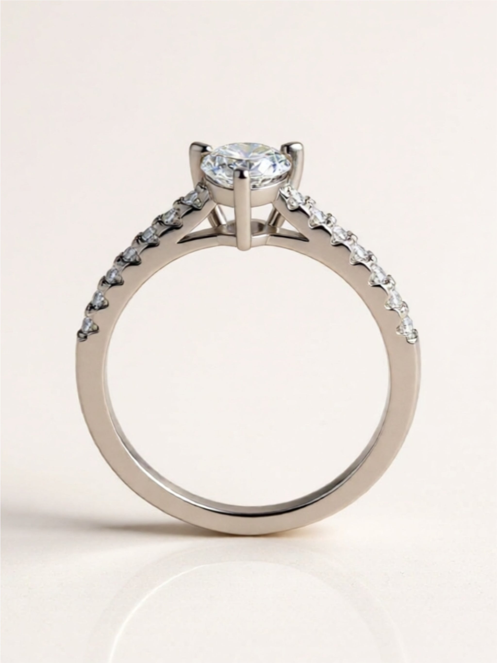 Pear-Shaped Moissanite Engagement Ring | Sterling Silver