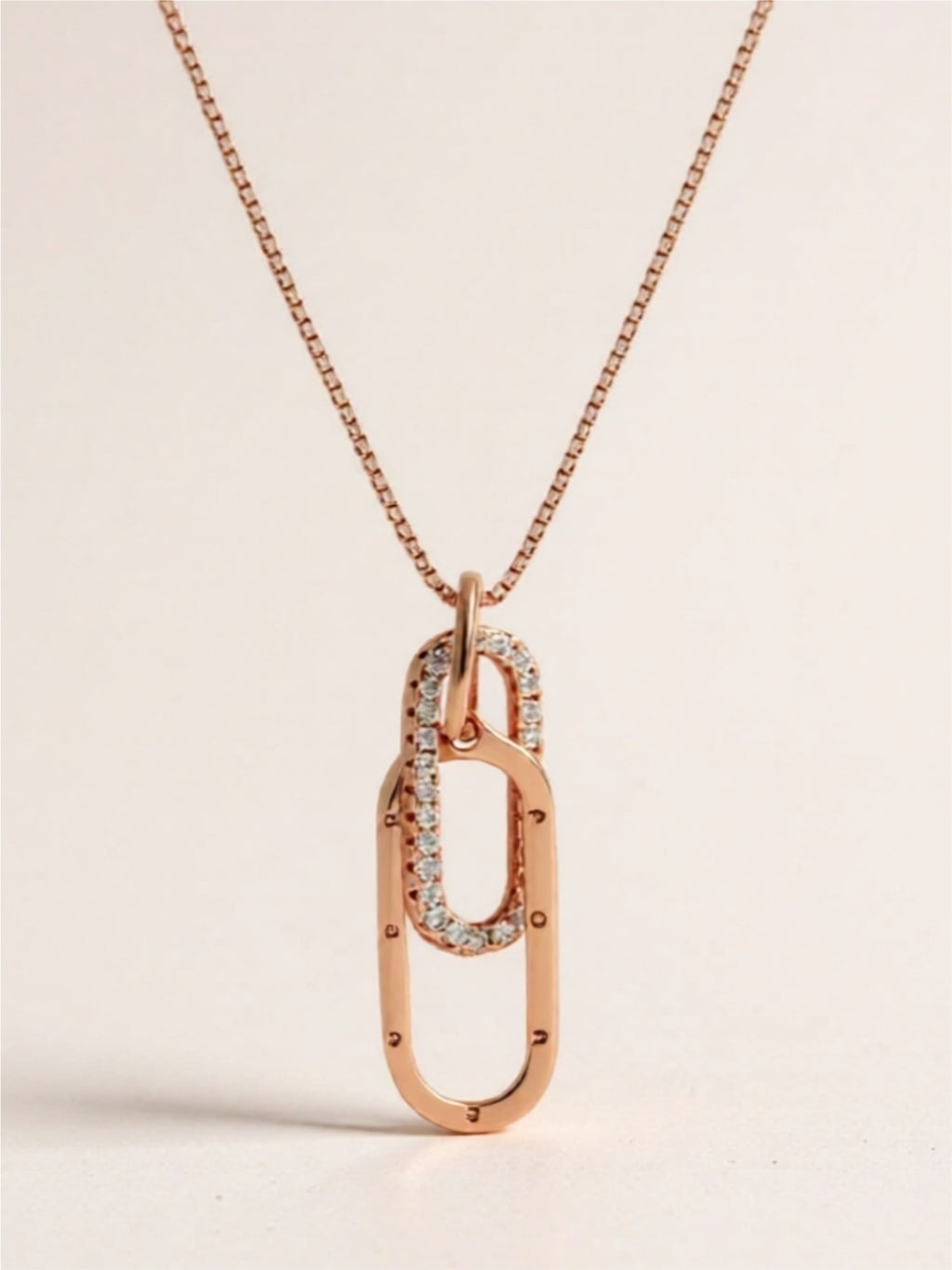 Interlocking Link Pendant Necklace | Sterling Silver, 18K Gold & Rose Gold Plated