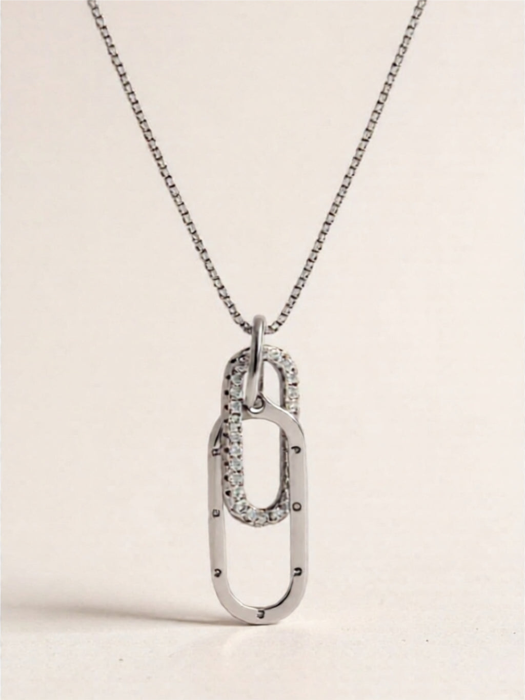 Interlocking Link Pendant Necklace | Sterling Silver, 18K Gold & Rose Gold Plated