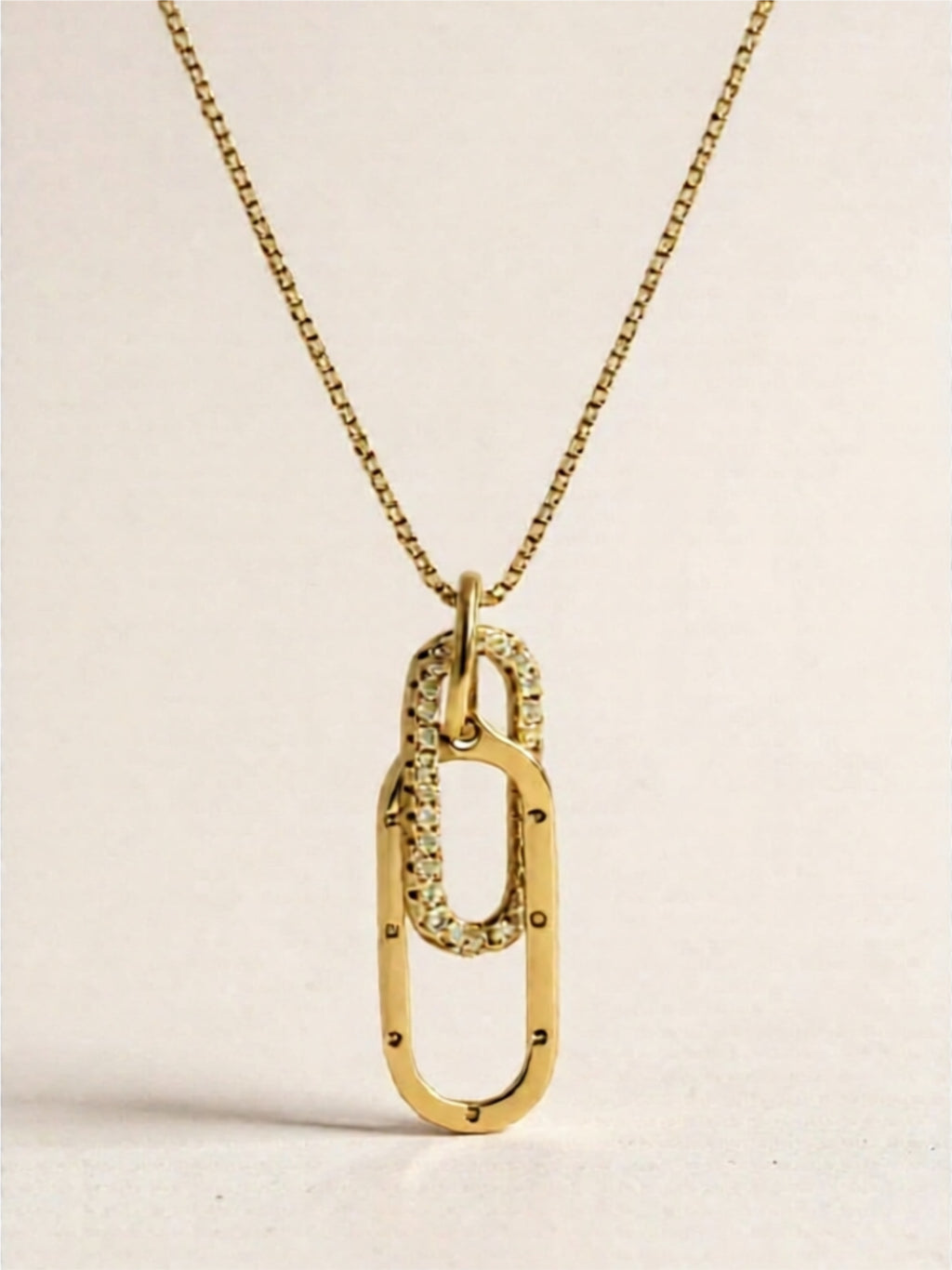 Interlocking Link Pendant Necklace | Sterling Silver, 18K Gold & Rose Gold Plated