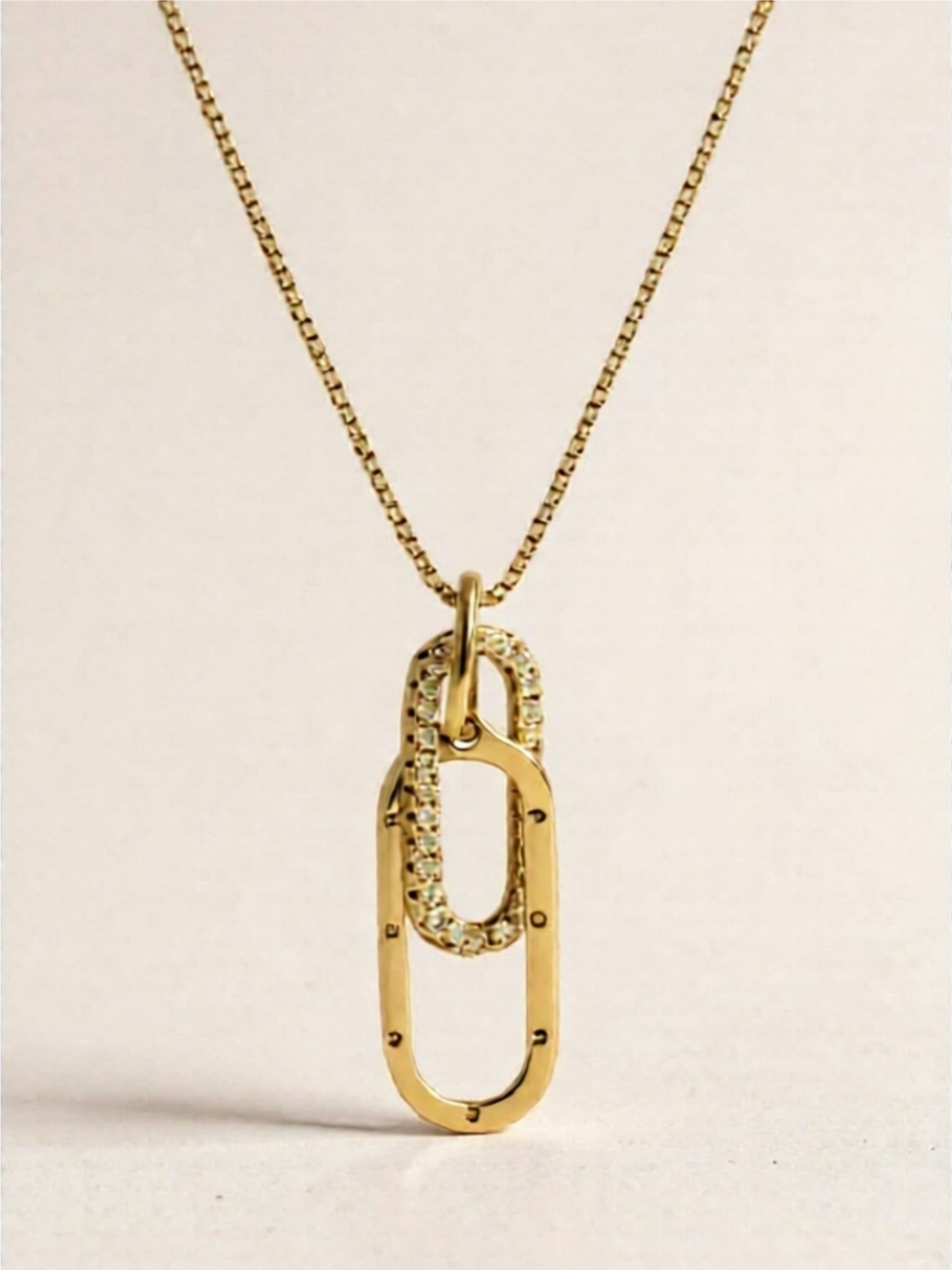 Interlocking Link Pendant Necklace | Sterling Silver, 18K Gold & Rose Gold Plated