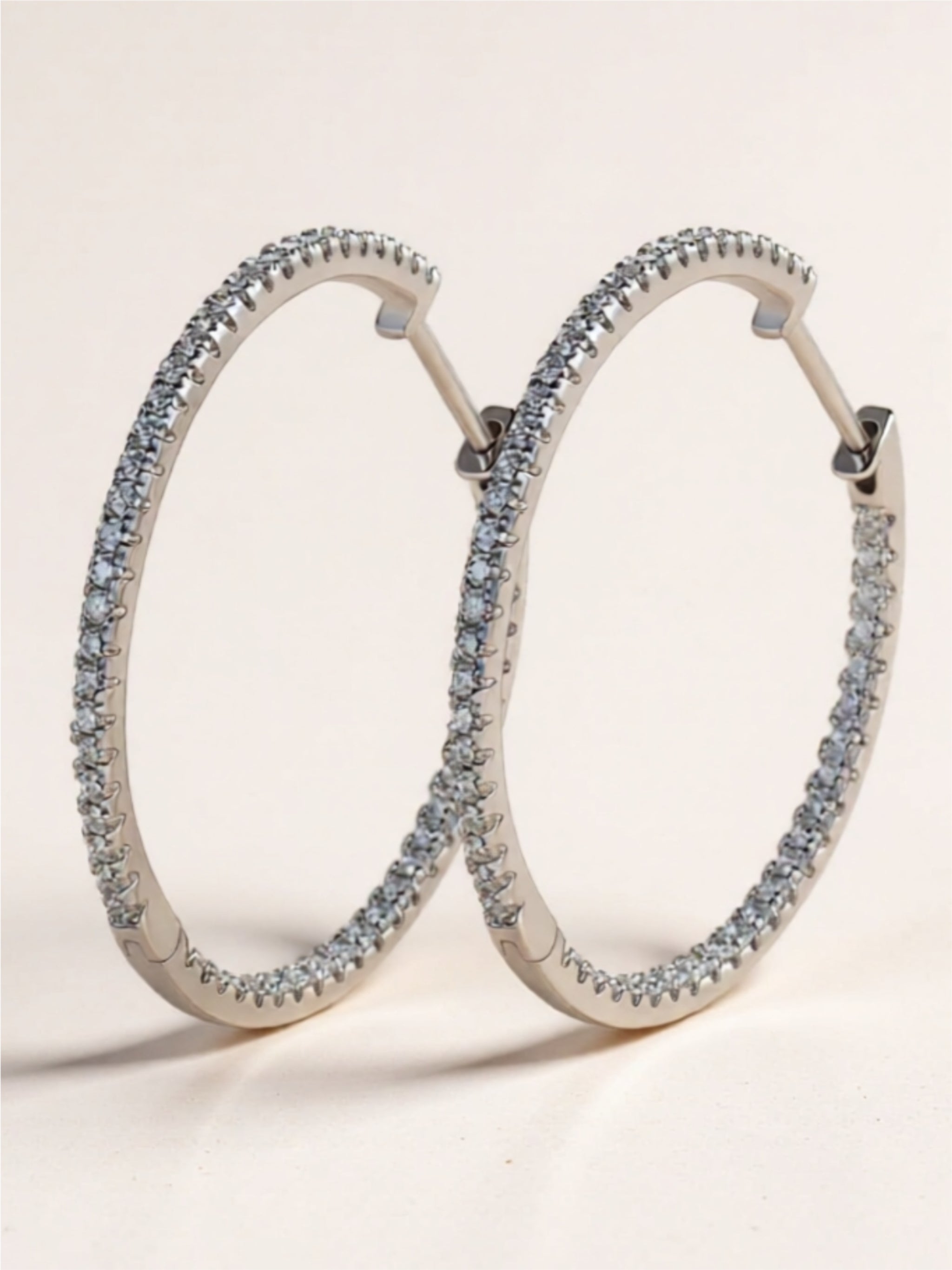 Moissanite Hoop Earrings | Sterling Silver