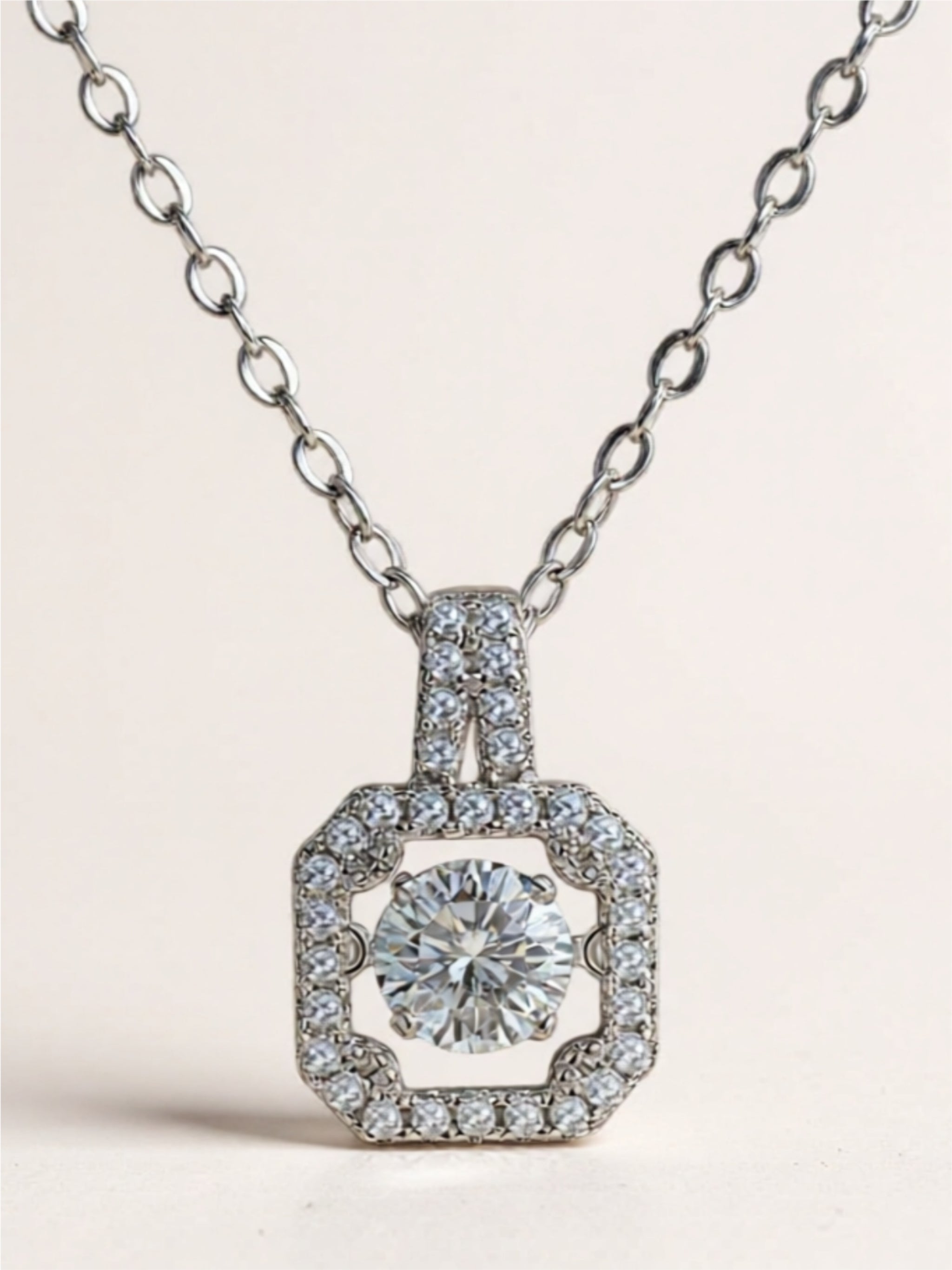 0.5 Carat Moissanite Pendant Necklace – Sterling Silver