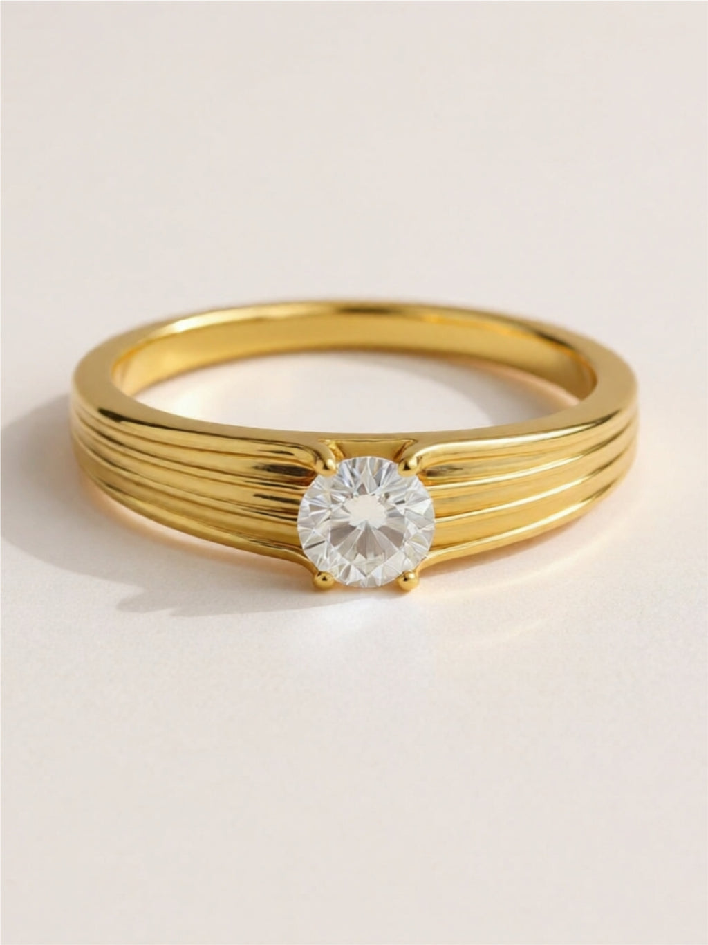 0.5 Carat Moissanite Solitaire Ring – 18K Gold Vermeil
