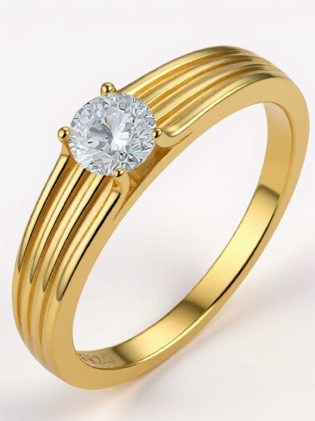 0.5 Carat Moissanite Solitaire Ring – 18K Gold Vermeil