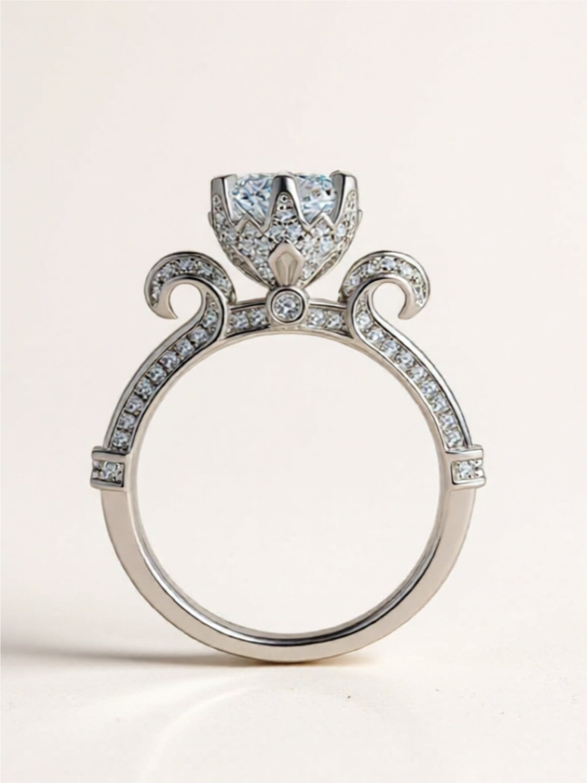 Moissanite Engagement Ring – Sterling Silver