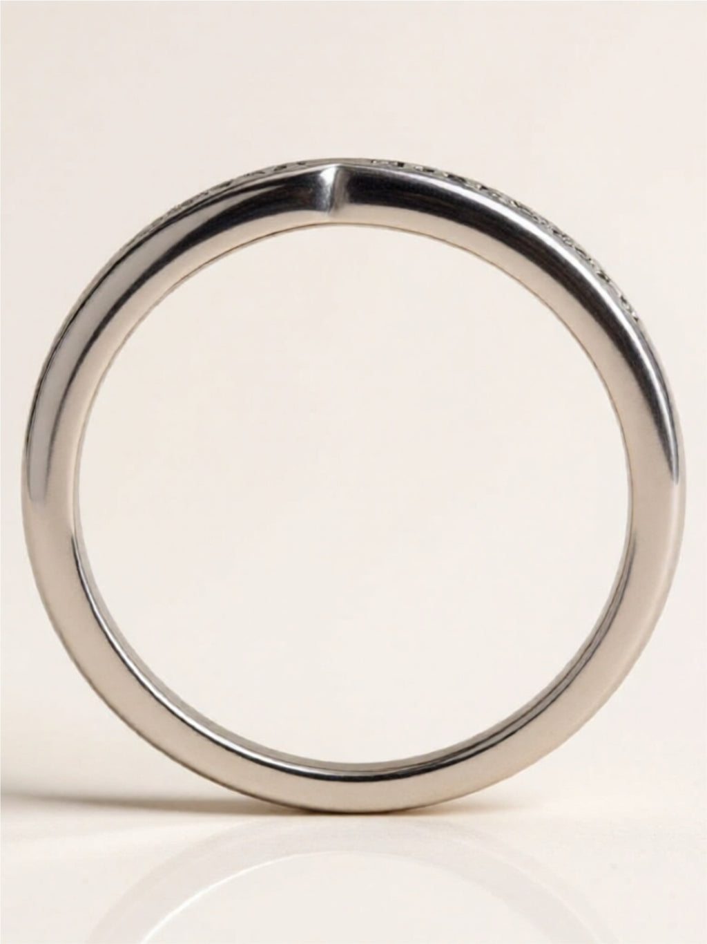 Moissanite Chevron Band – 925 Sterling Silver