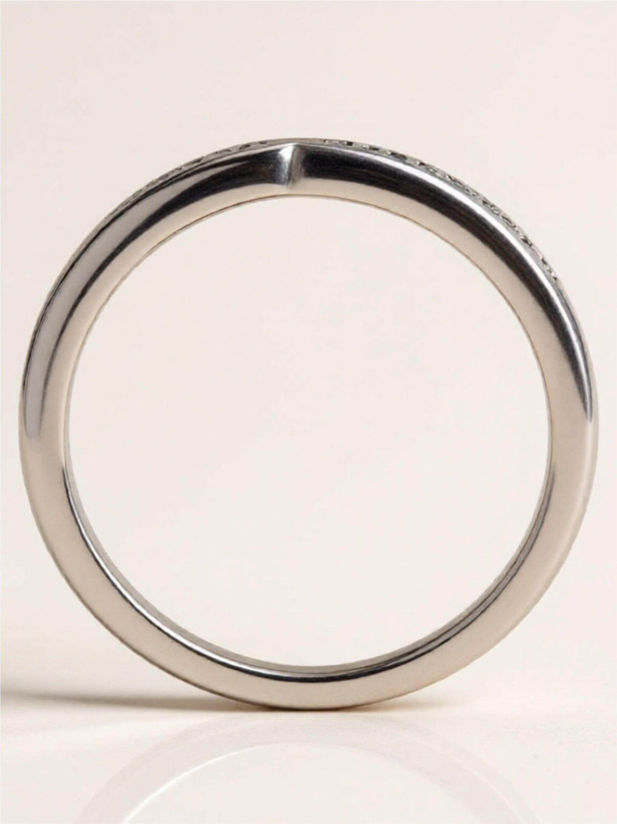 Moissanite Chevron Band – 925 Sterling Silver