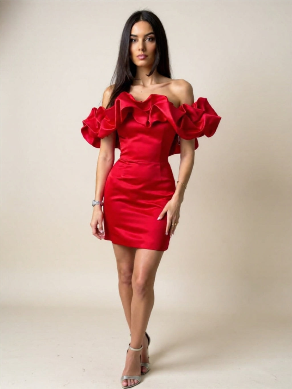 Elegant Off-Shoulder Ruffle Mini Dress