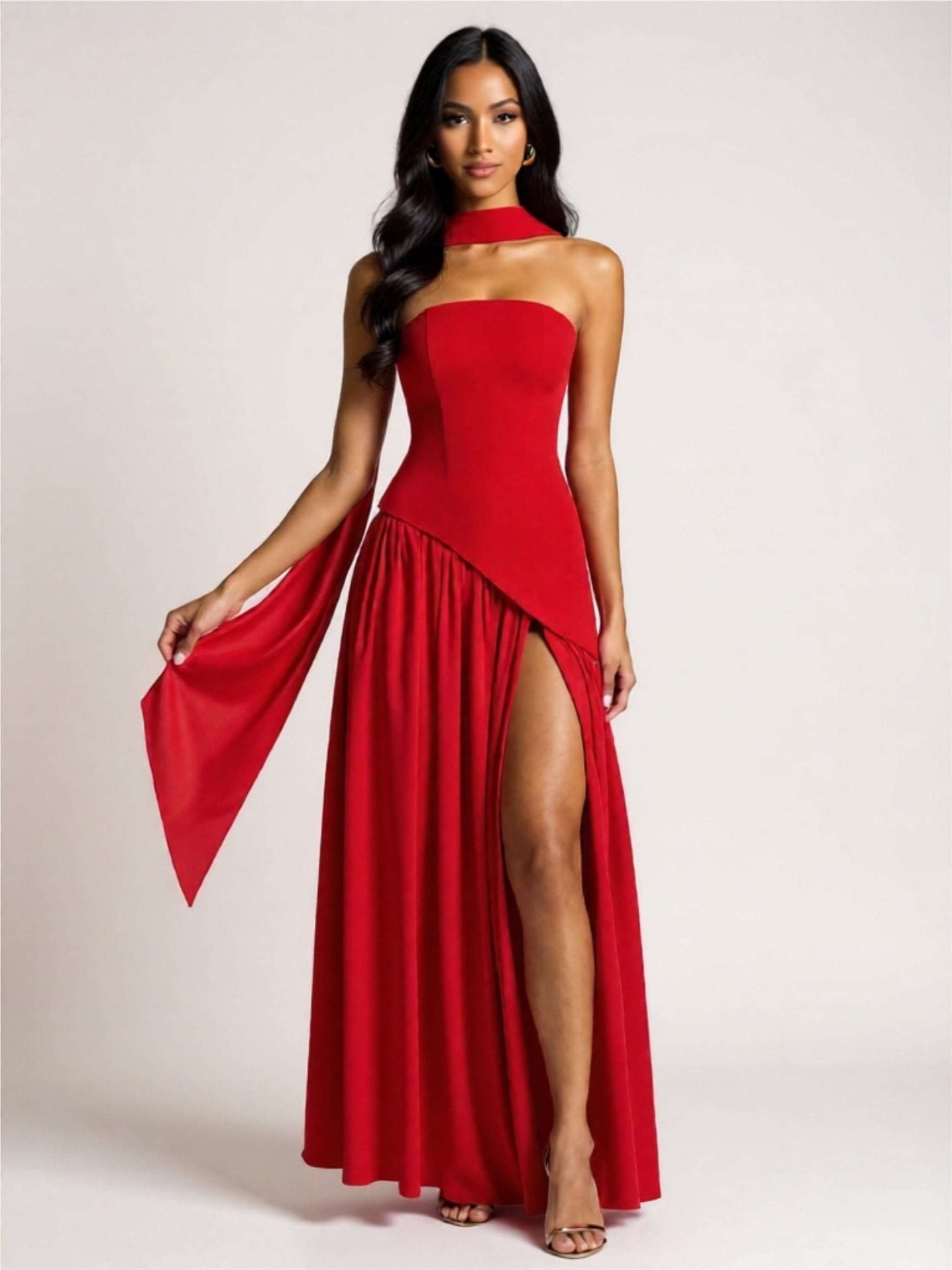 Graceful Strapless Evening Gown