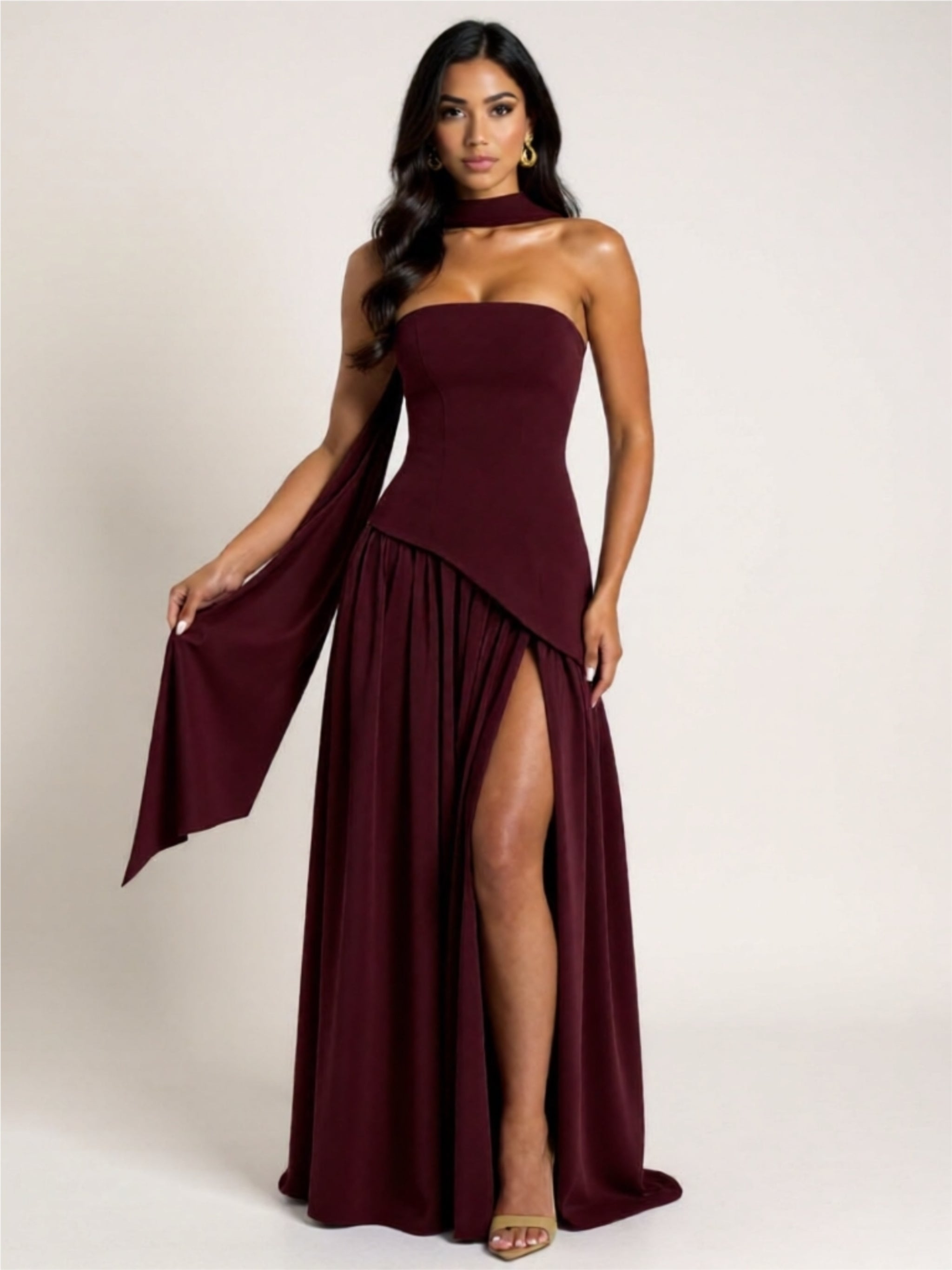 Graceful Strapless Evening Gown