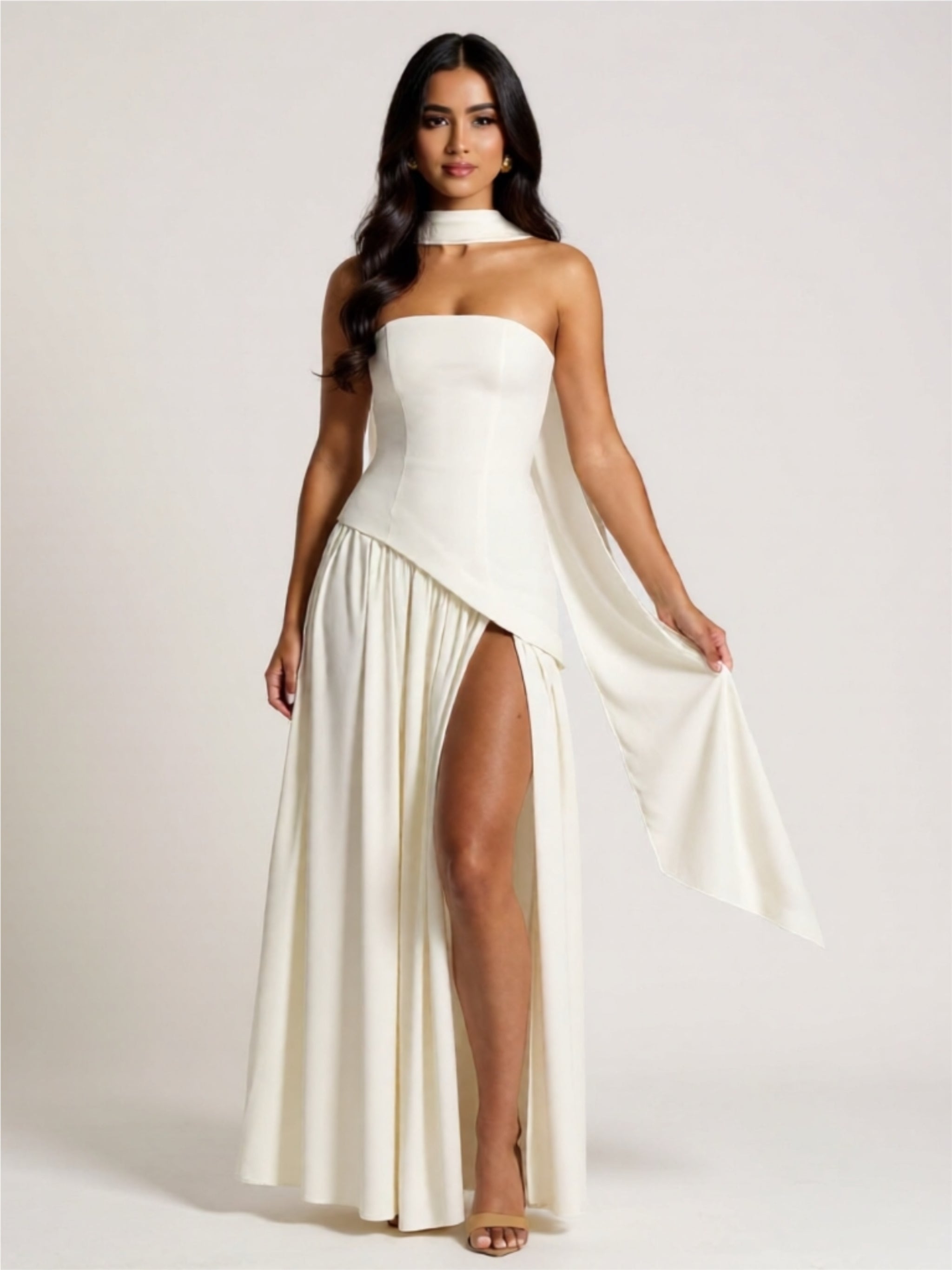 Graceful Strapless Evening Gown