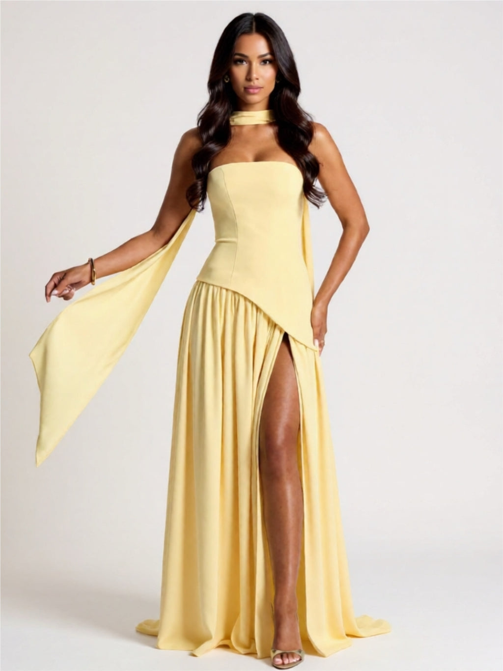 Graceful Strapless Evening Gown