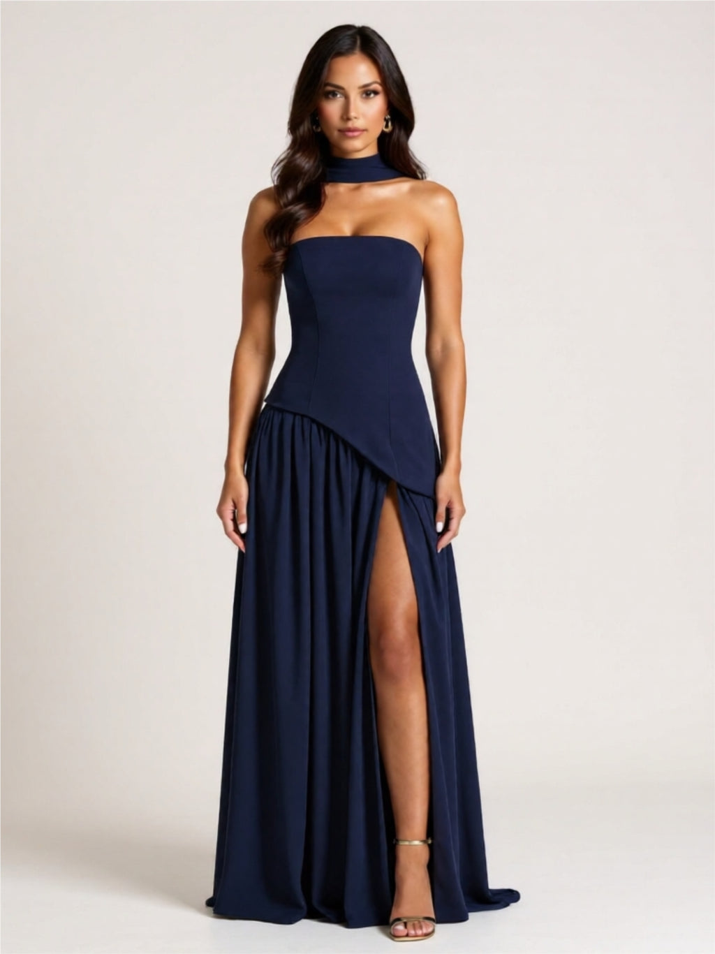Graceful Strapless Evening Gown
