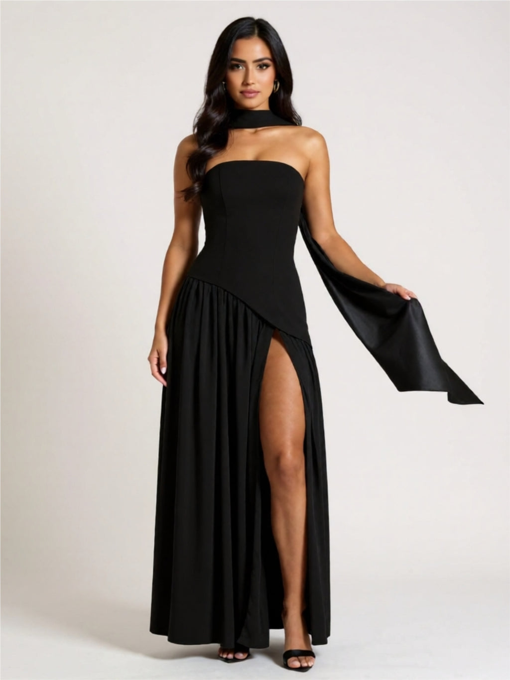 Graceful Strapless Evening Gown