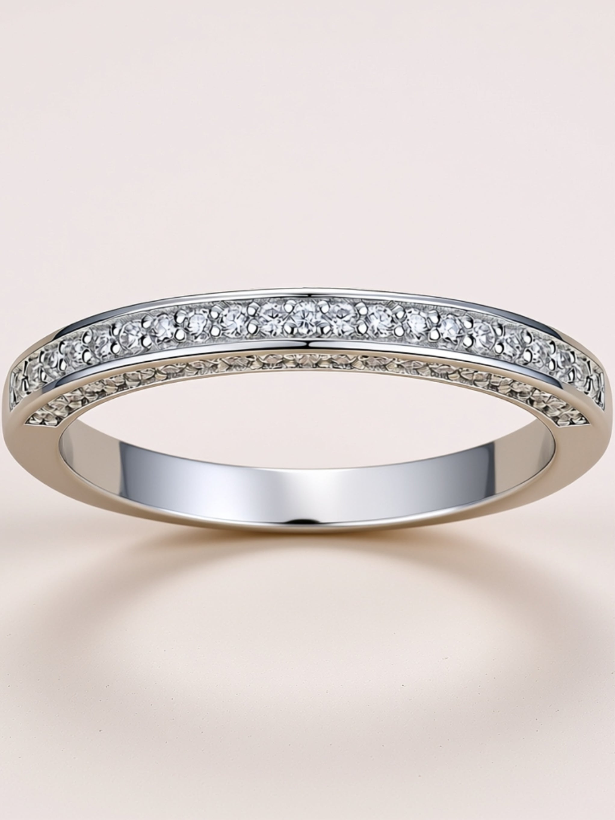 S925 Moissanite Channel‑Set Band
