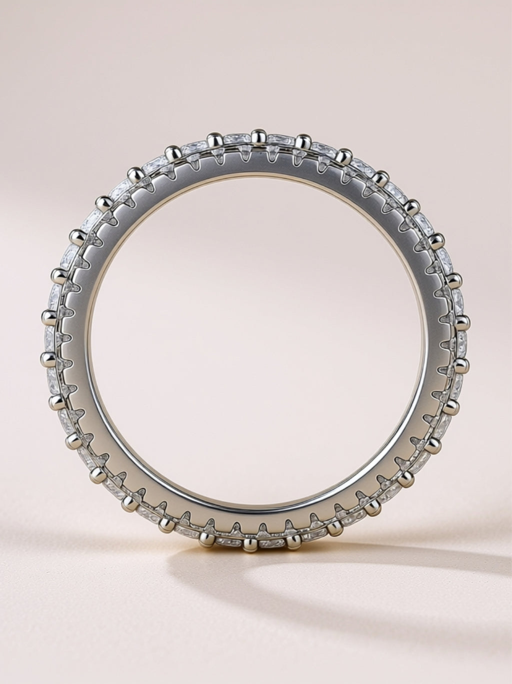 Triple Row Moissanite Eternity Band