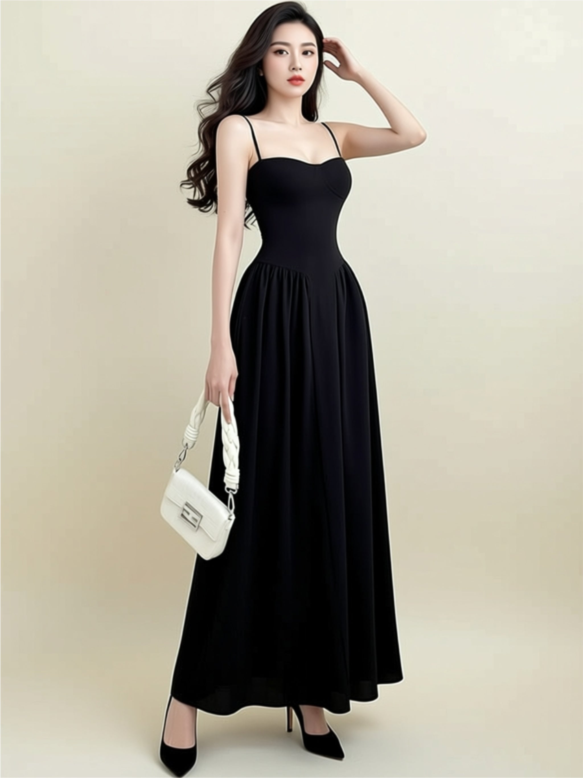 Elegant Spaghetti Strap Maxi Dress