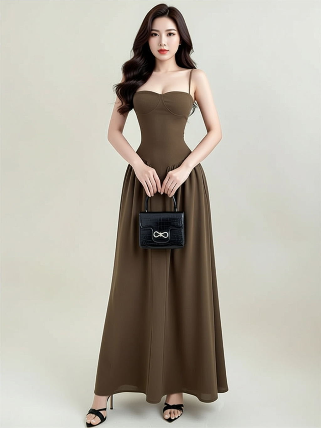 Elegant Spaghetti Strap Maxi Dress