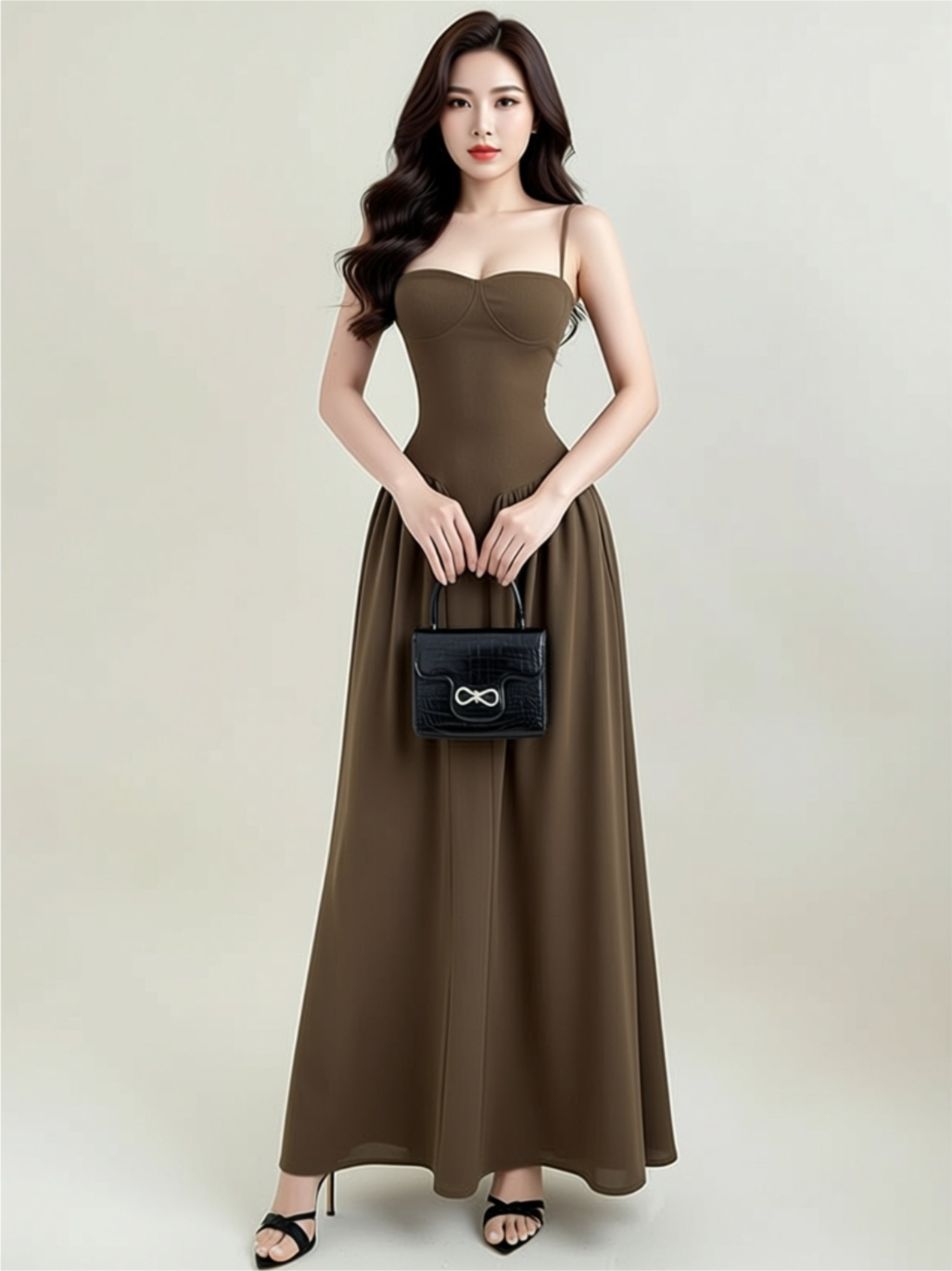 Elegant Spaghetti Strap Maxi Dress