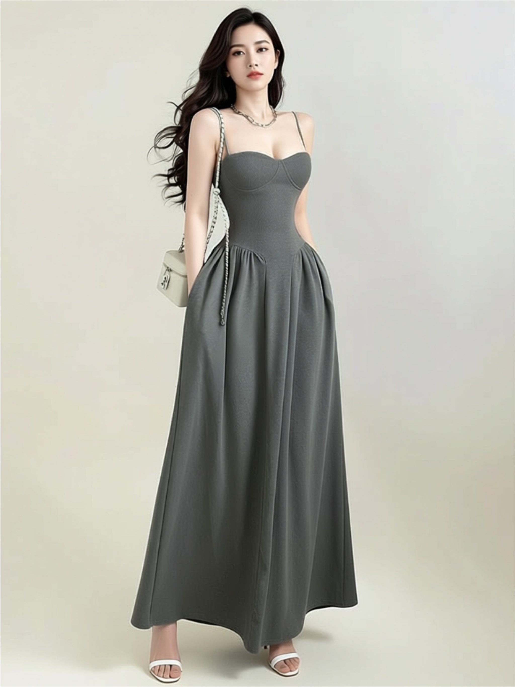 Elegant Spaghetti Strap Maxi Dress