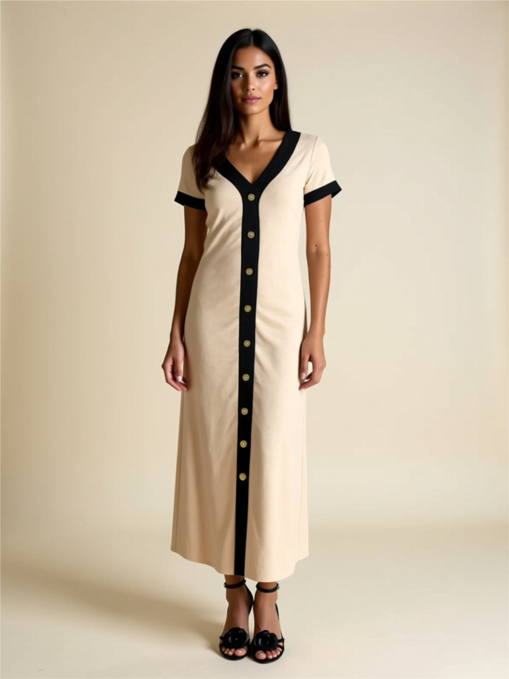 Button Front Maxi Dress