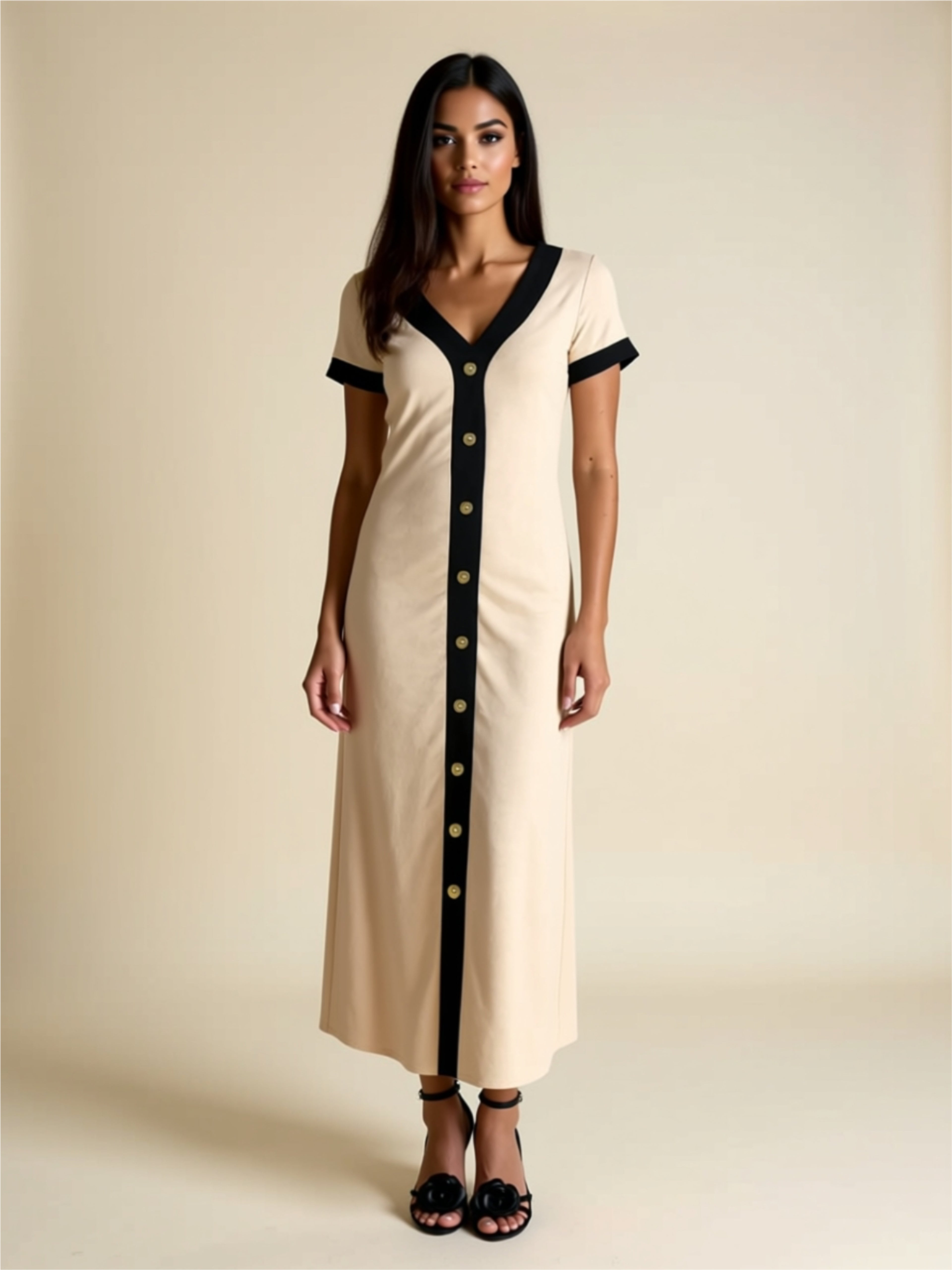 Button Front Maxi Dress