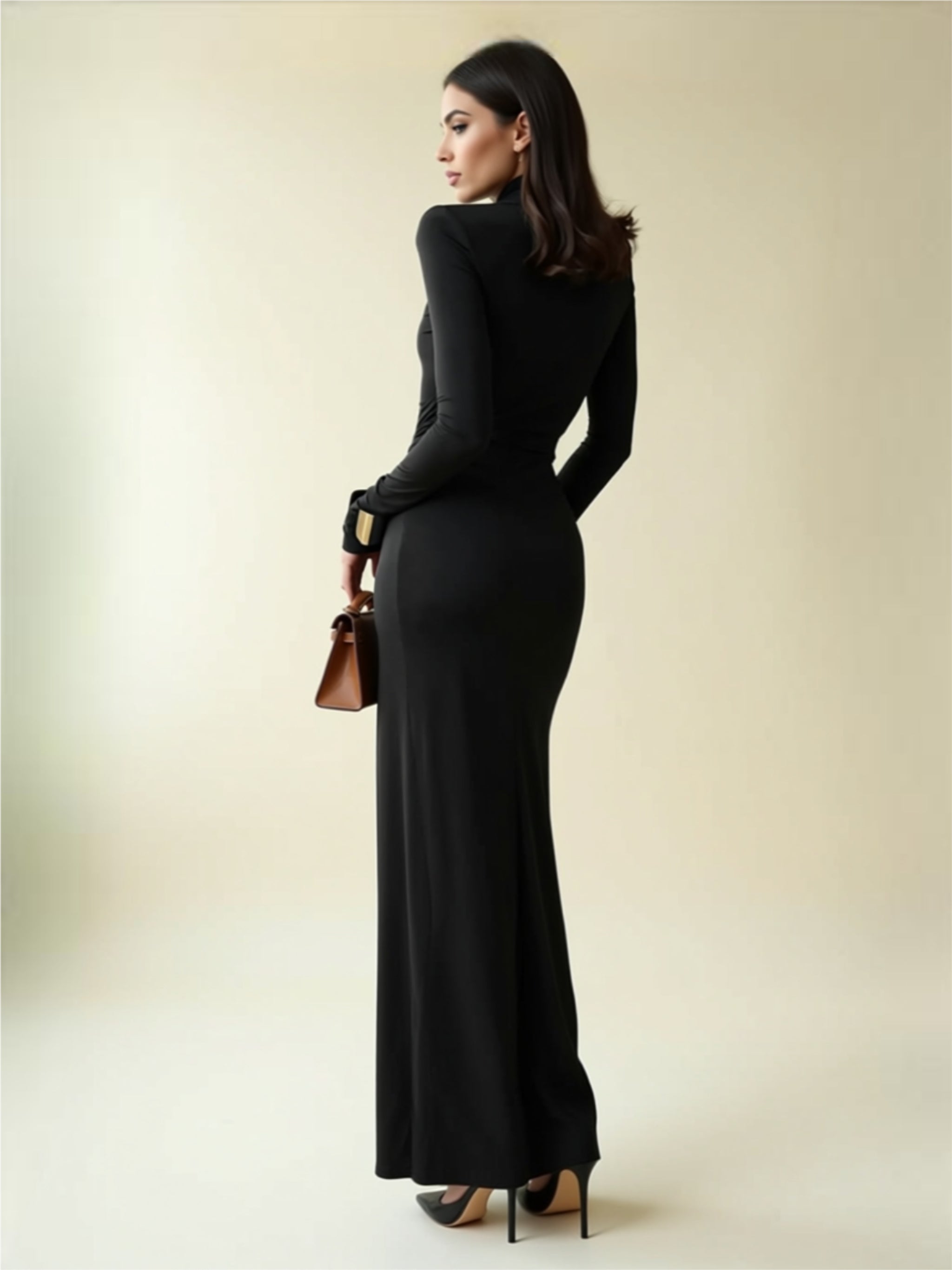 Tied Draped Waist Elegant Evening Gown