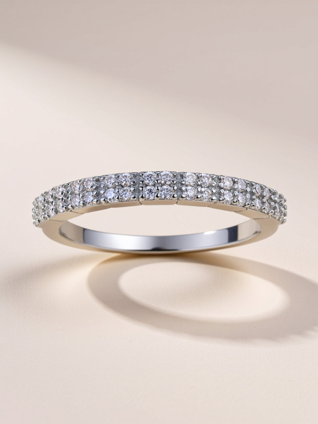 Dainty Moissanite Half‑Eternity Band
