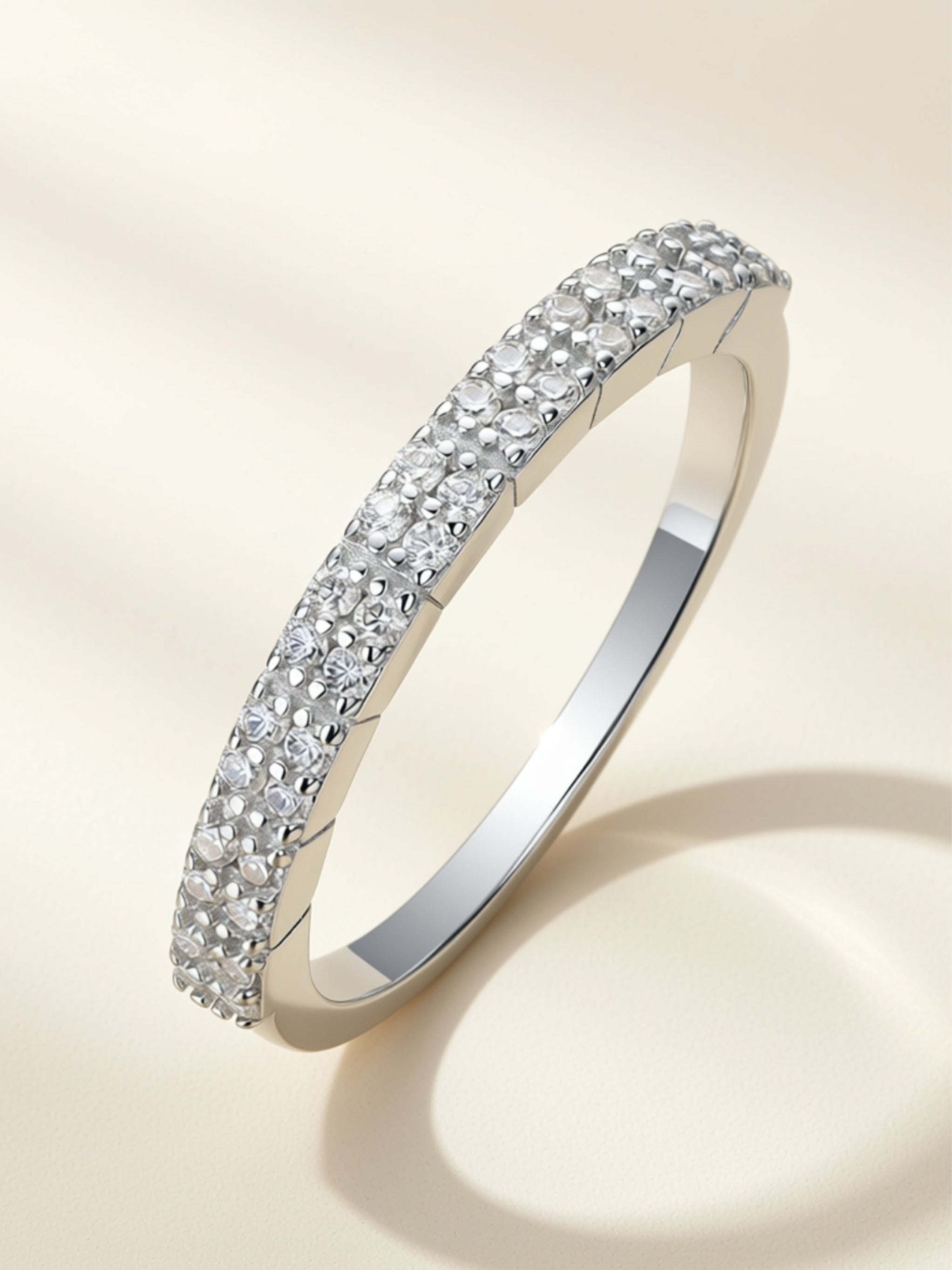 Dainty Moissanite Half‑Eternity Band