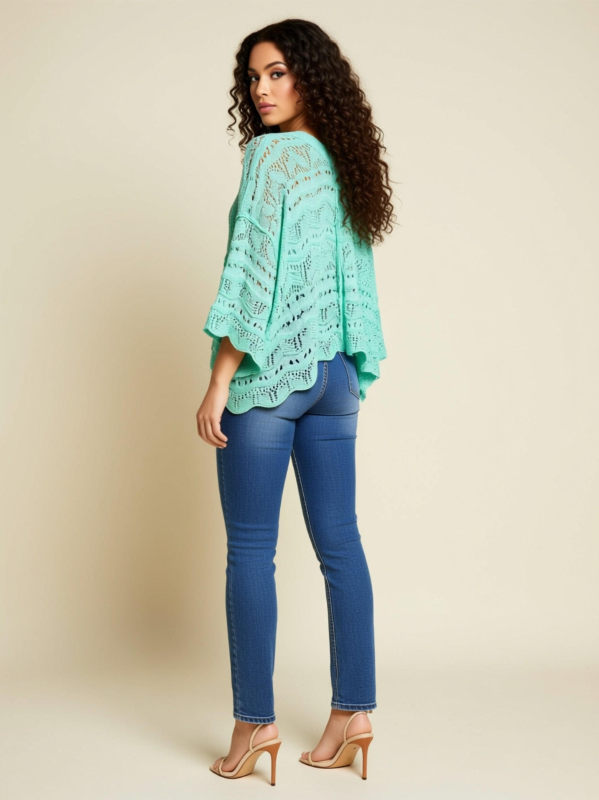 Scalloped Hem Knit Top
