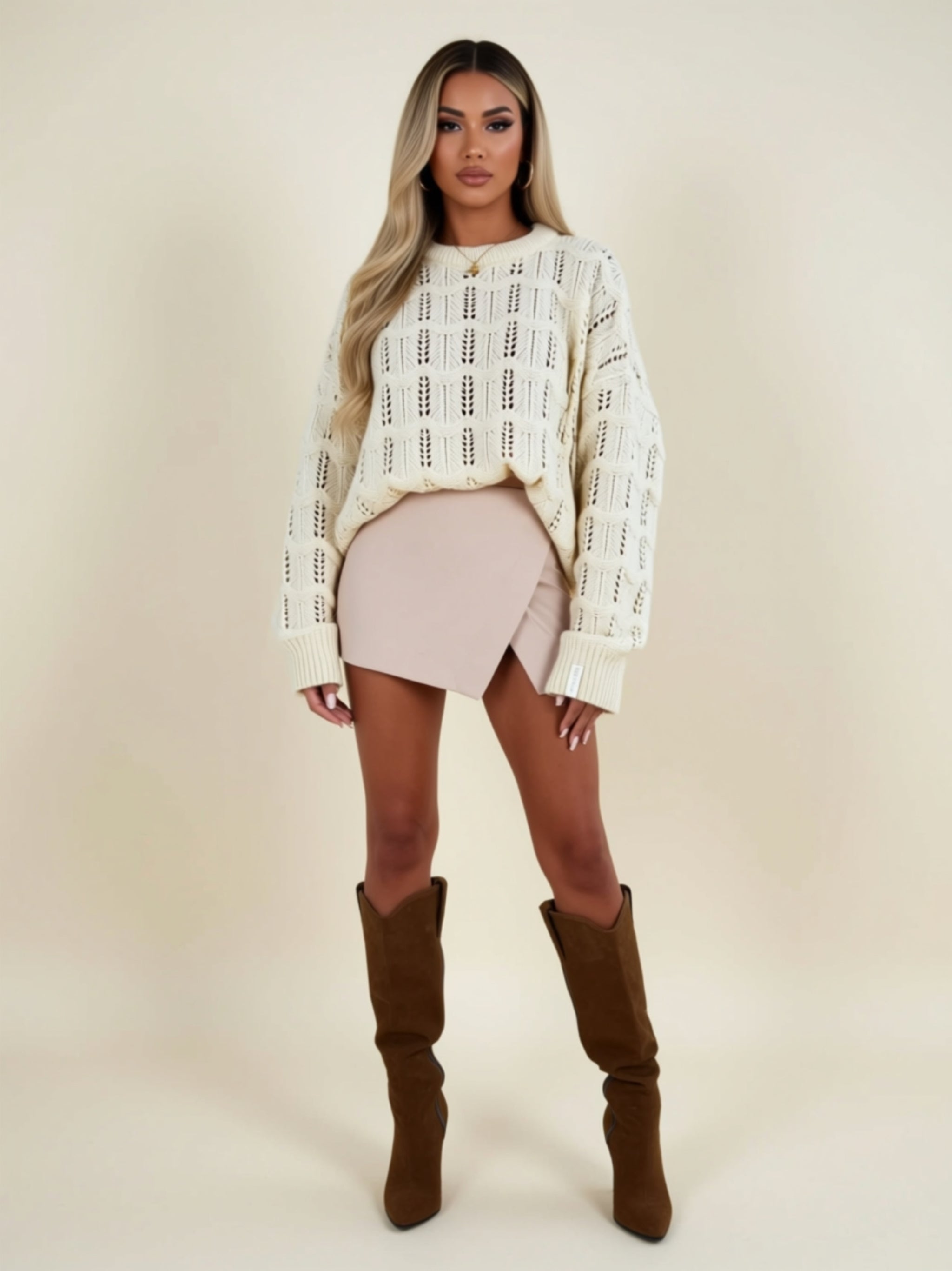 Openwork Knit Sweater