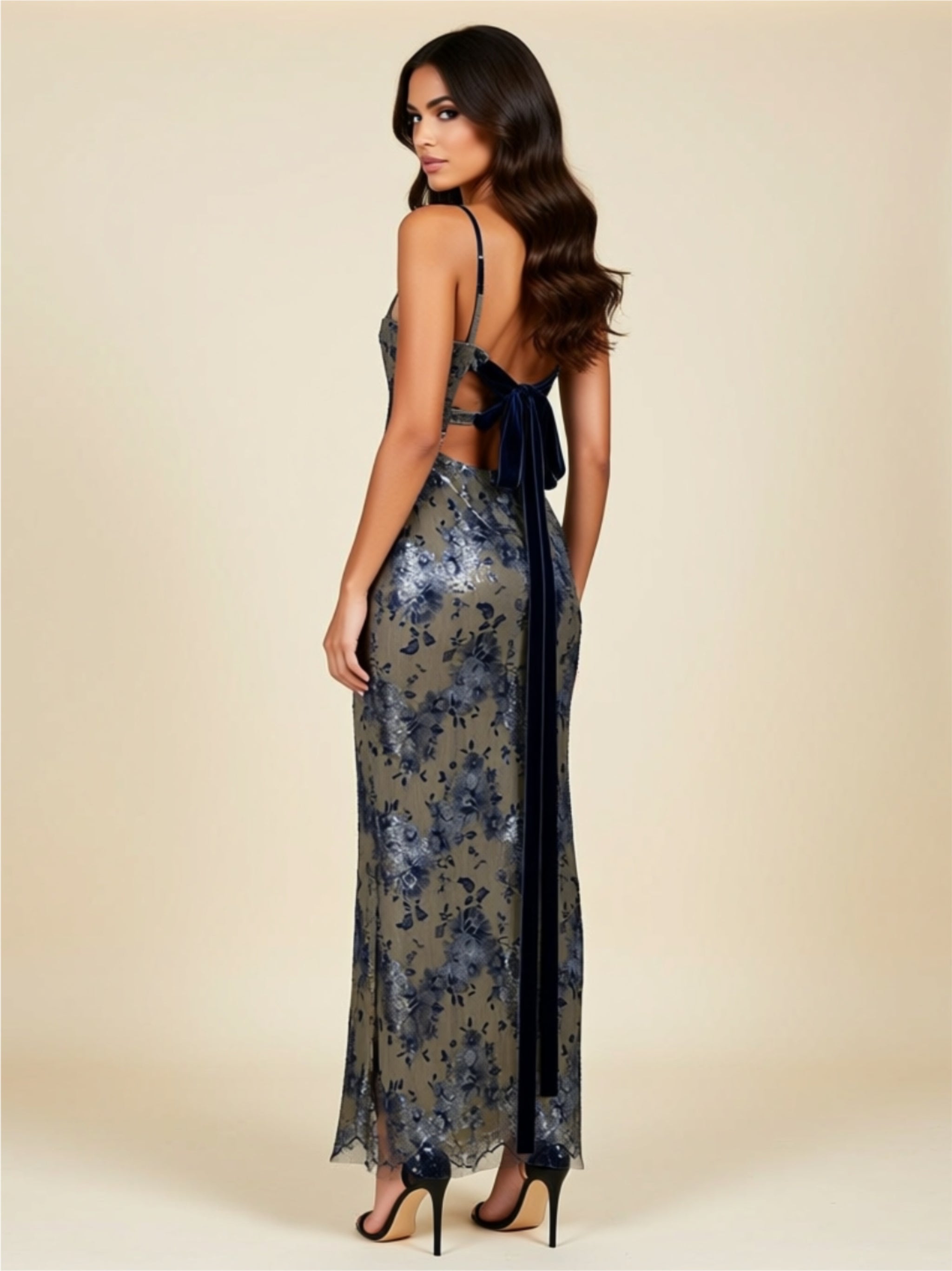 Elegant Floral Lace Maxi Dress