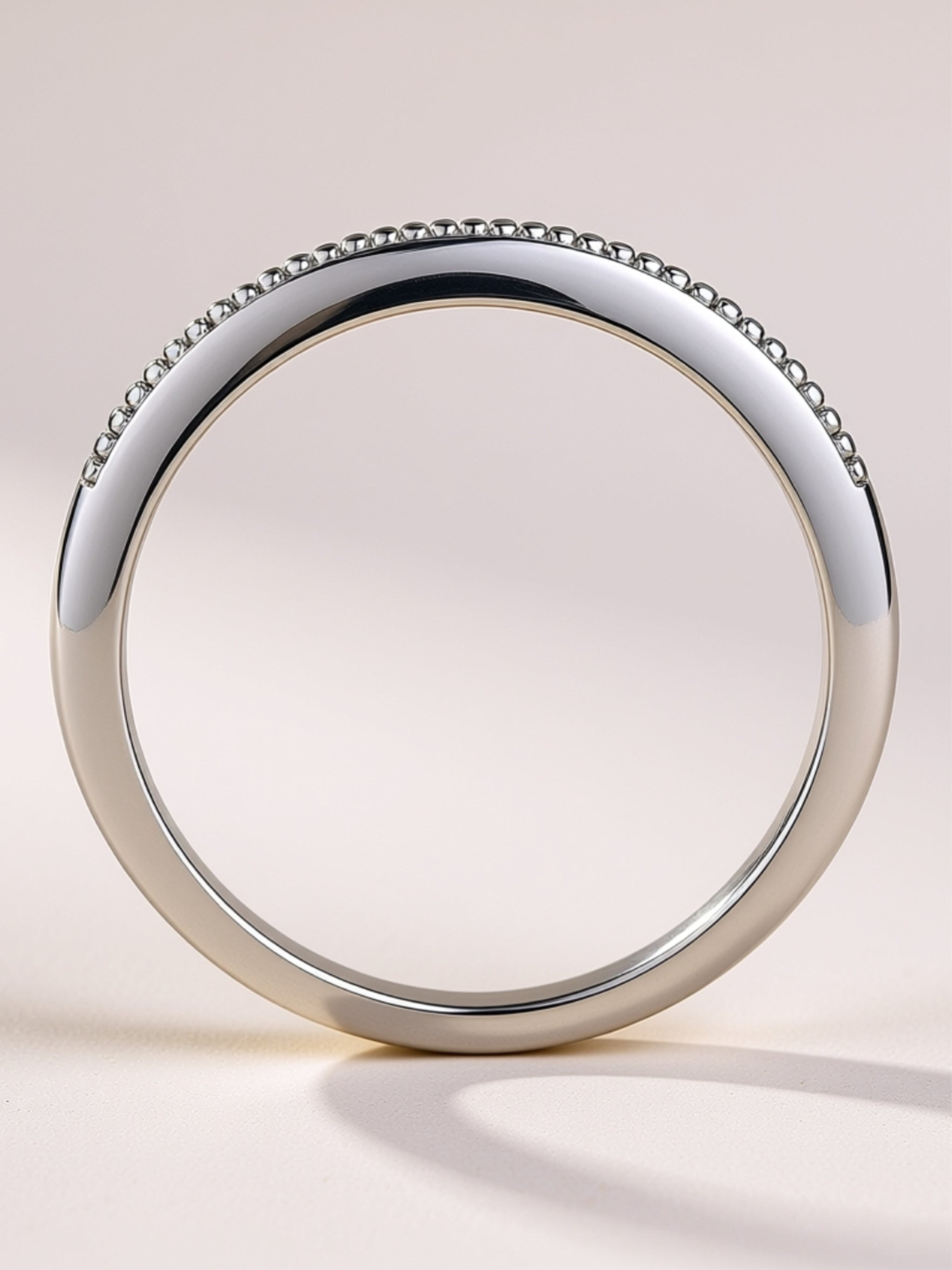 S925 Platinum‑Plated Vintage Moissanite Band