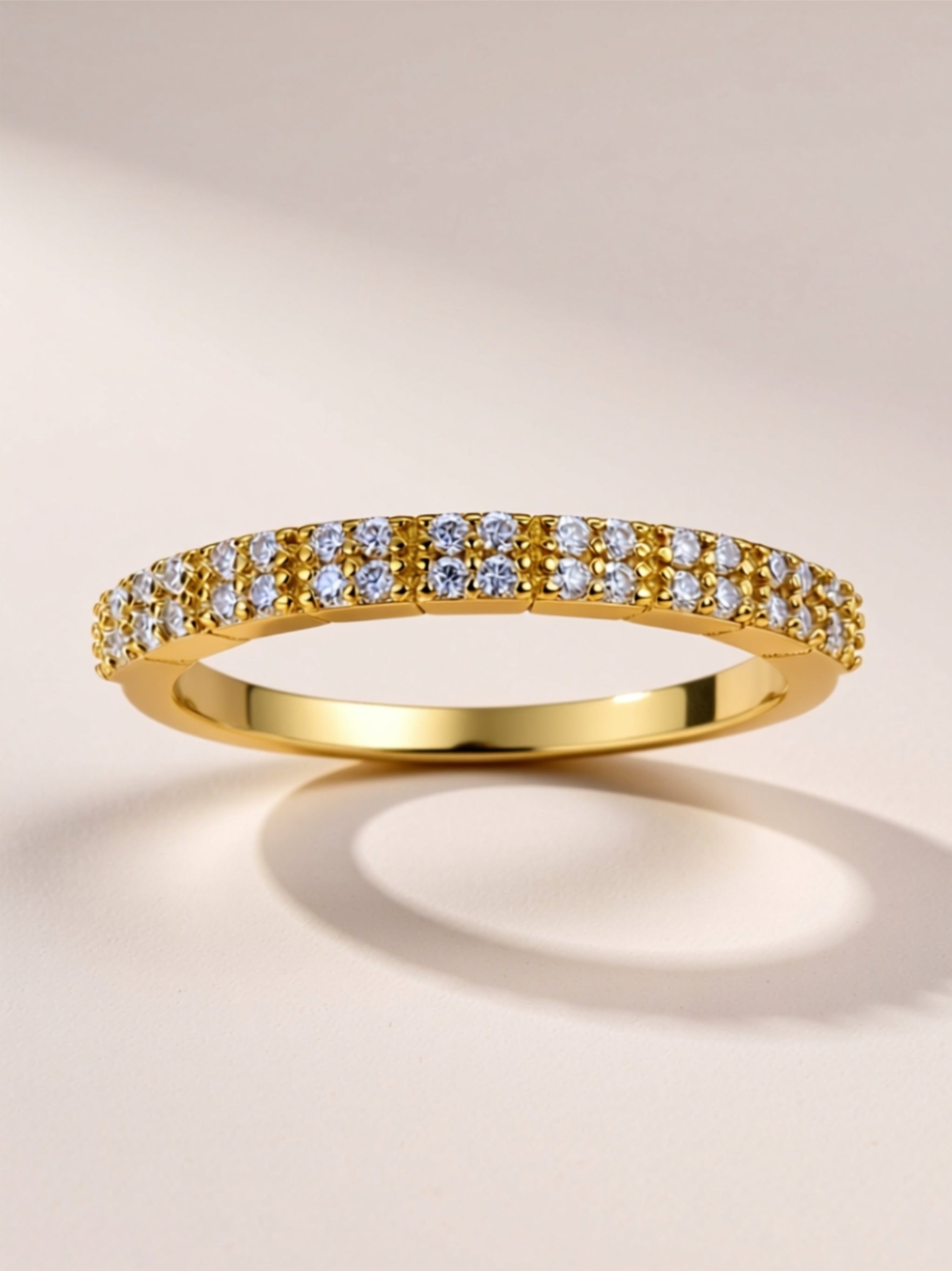 Dainty Moissanite Half‑Eternity Band
