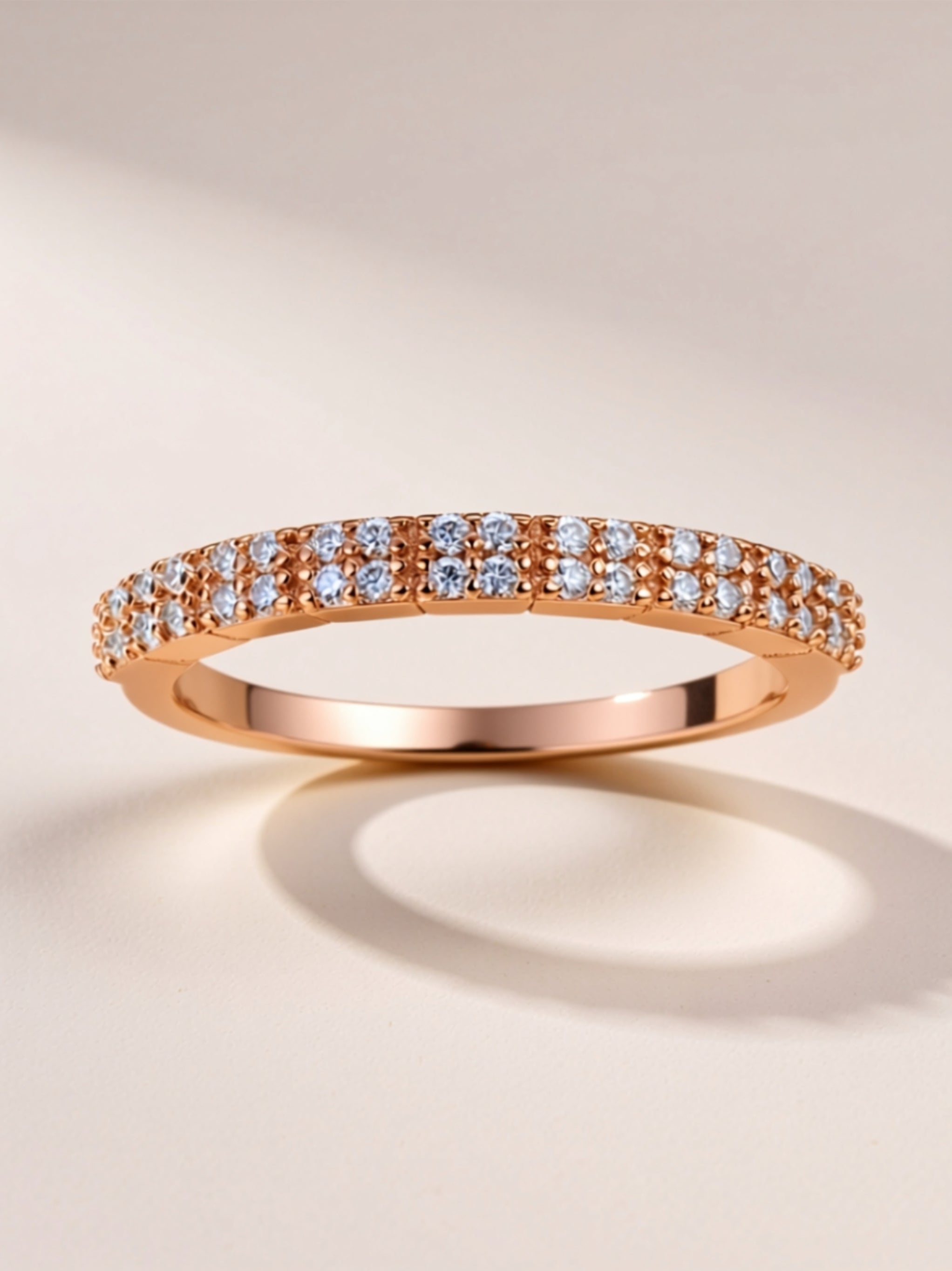Dainty Moissanite Half‑Eternity Band