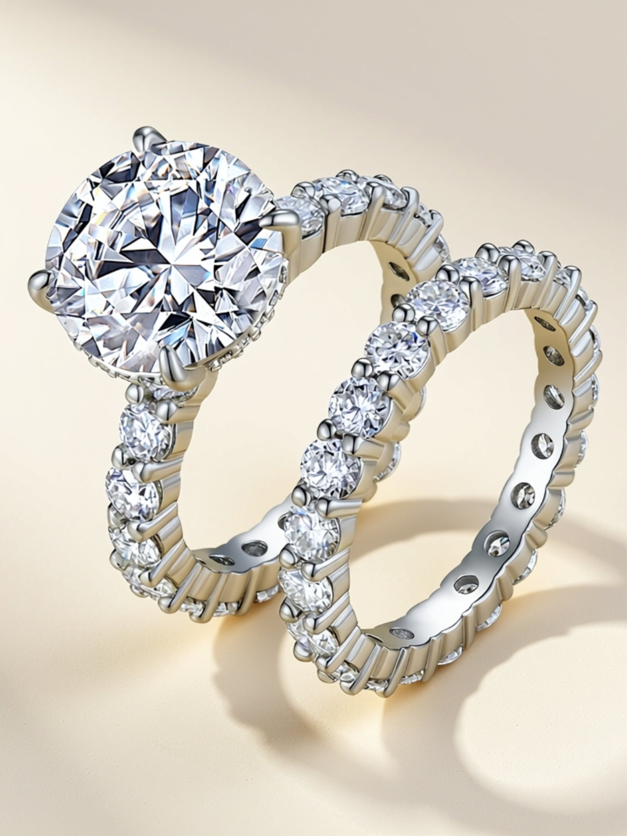 5 Carat Moissanite Bridal Ring Set