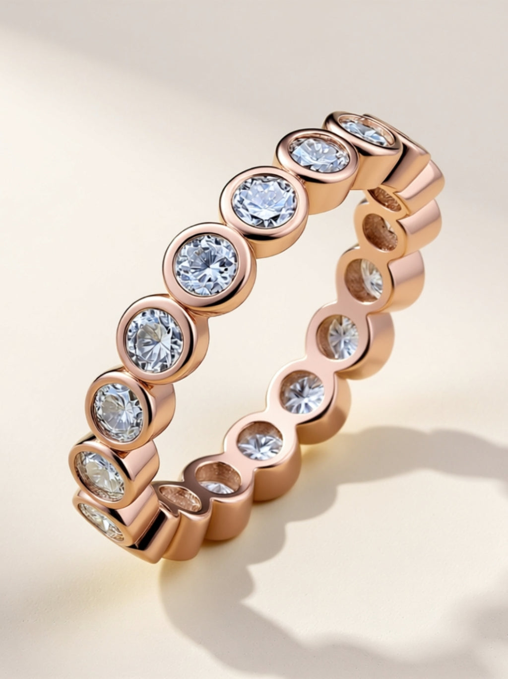 Bezel‑Set Moissanite Eternity Band