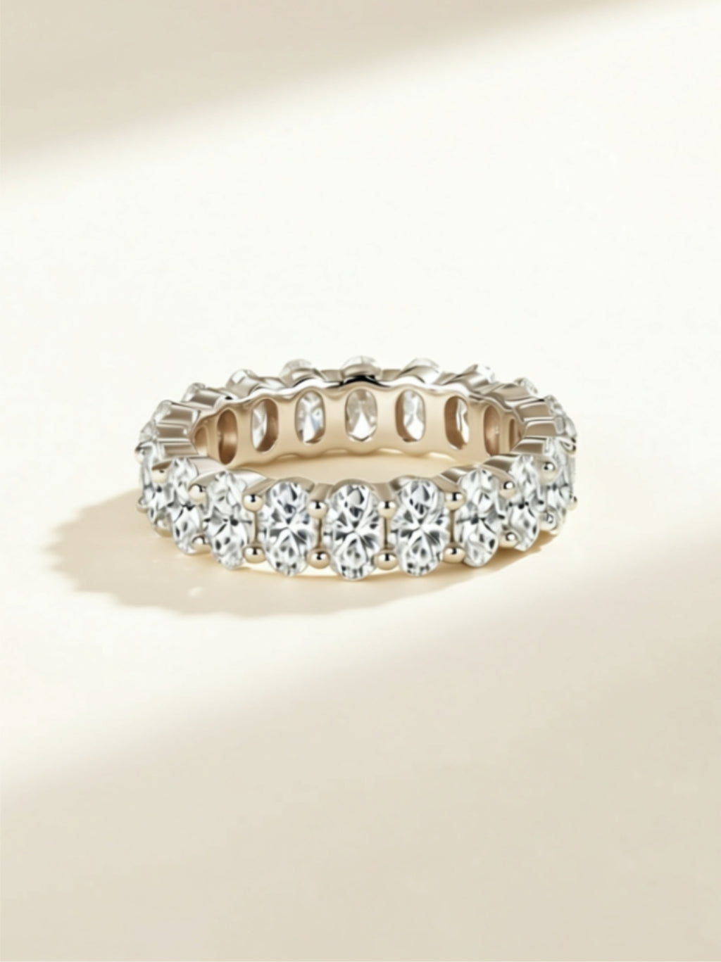 Egg‑Shaped Moissanite Eternity Band