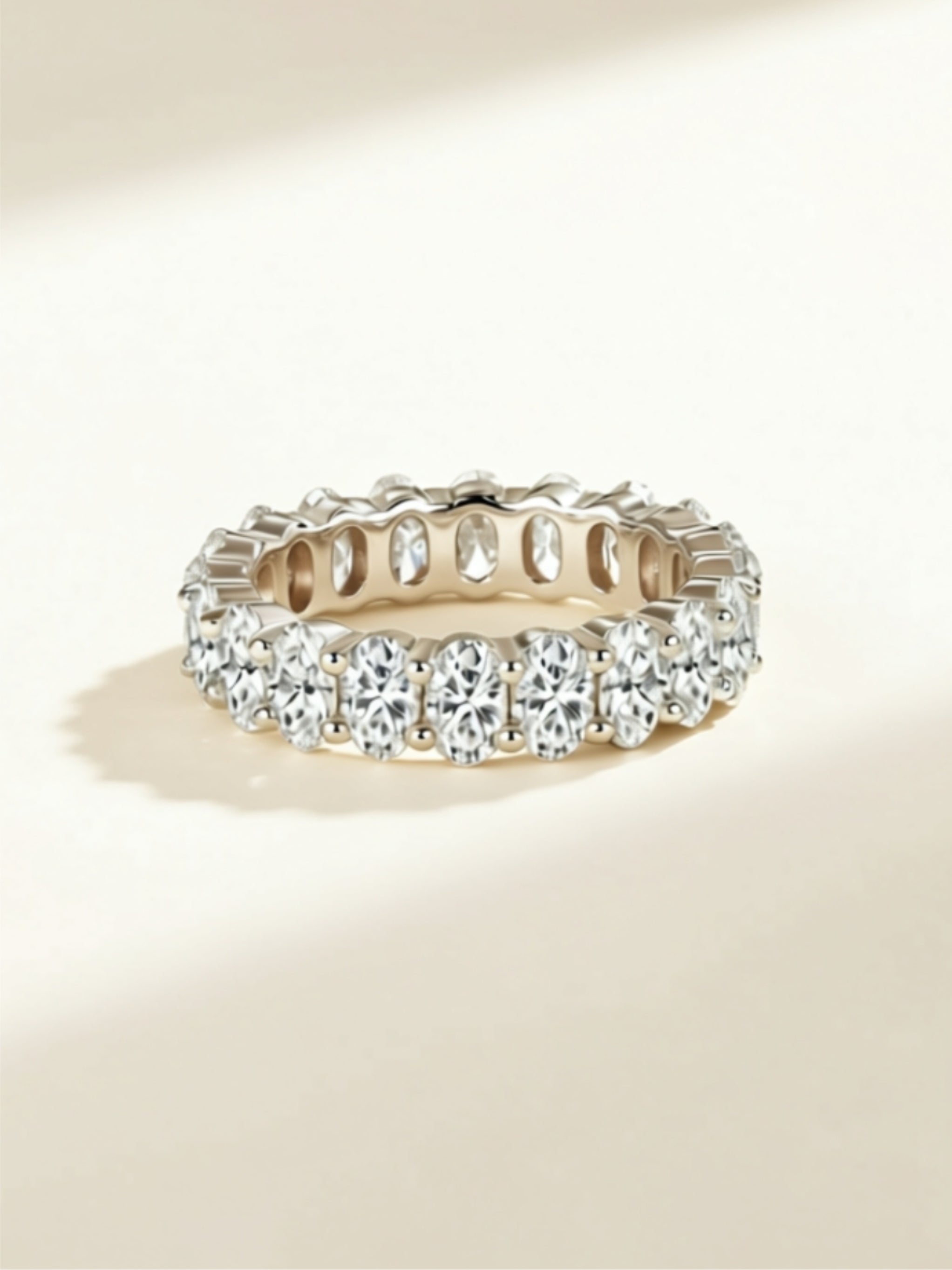 Egg‑Shaped Moissanite Eternity Band