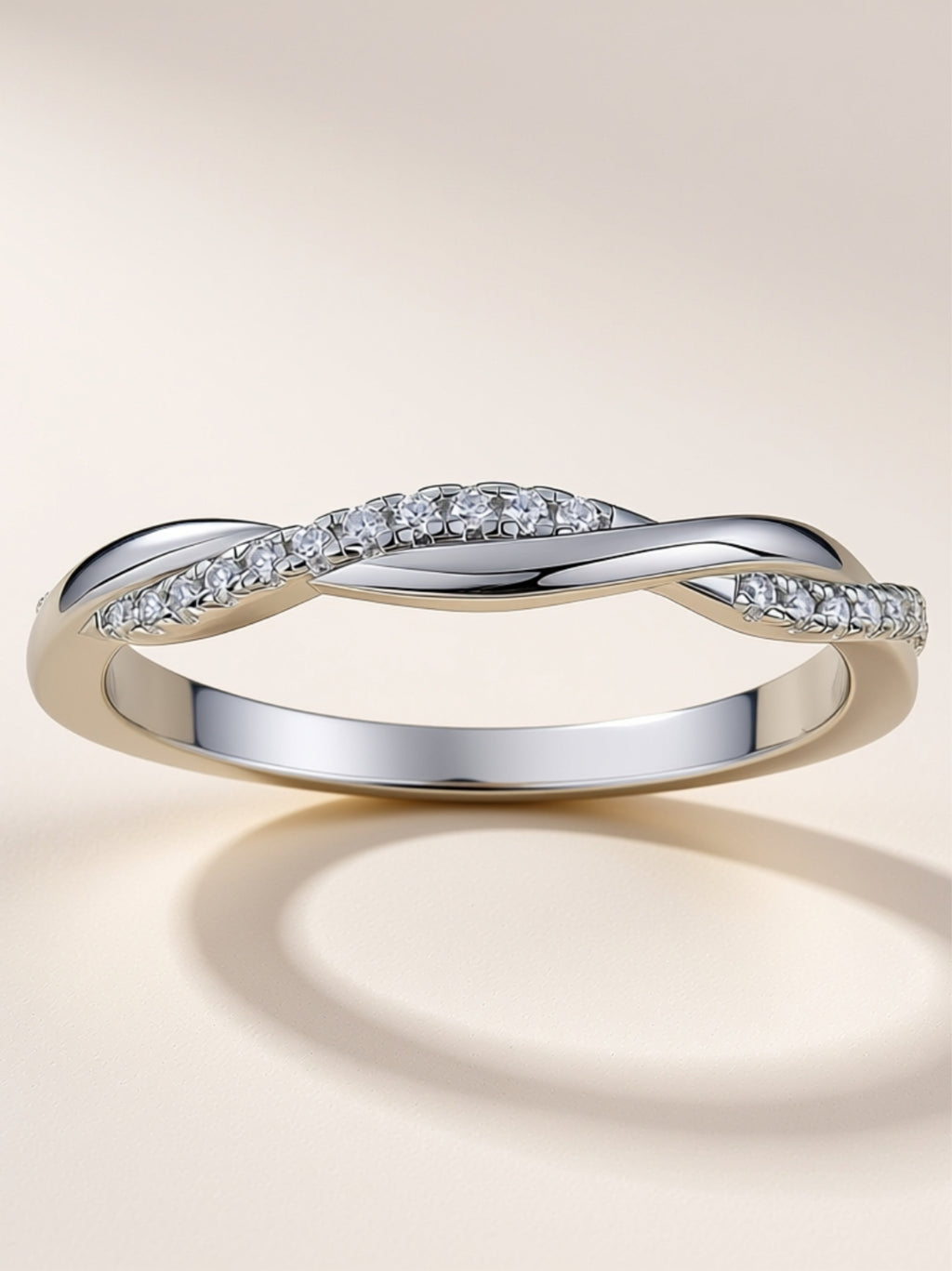 Twisted Moissanite Band Ring