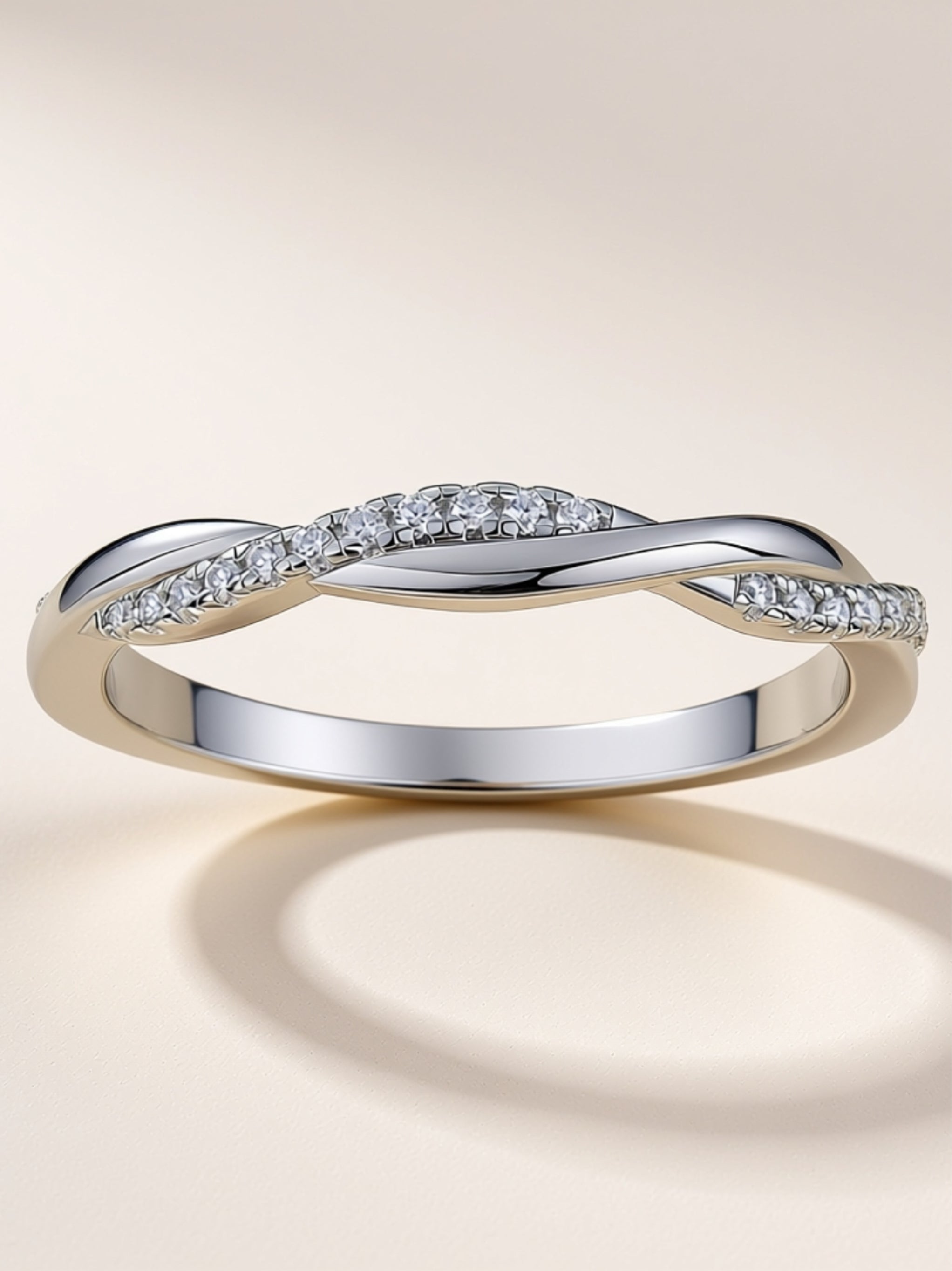 Twisted Moissanite Band Ring