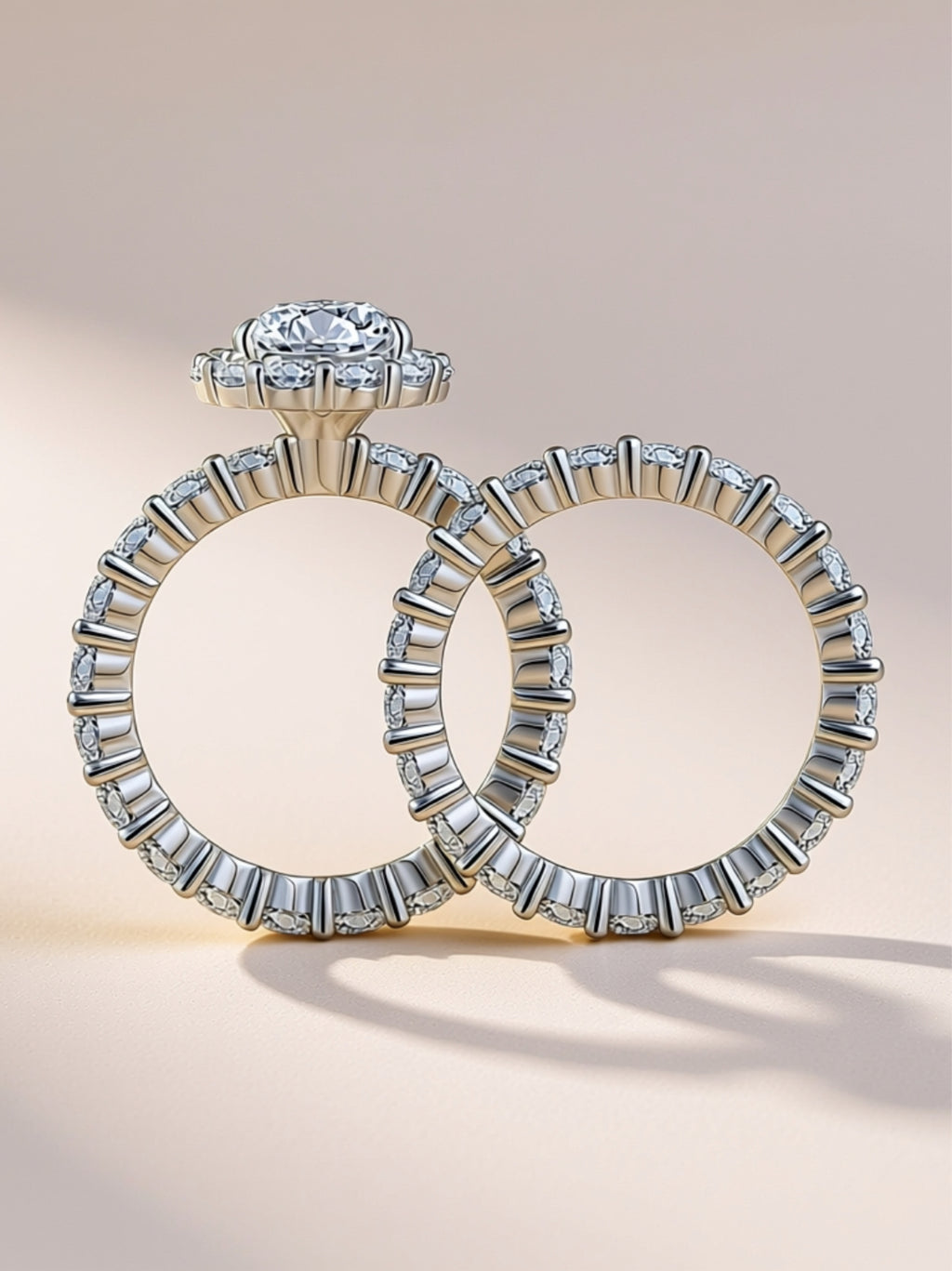 Pear‑Shaped Moissanite Engagement Ring Set