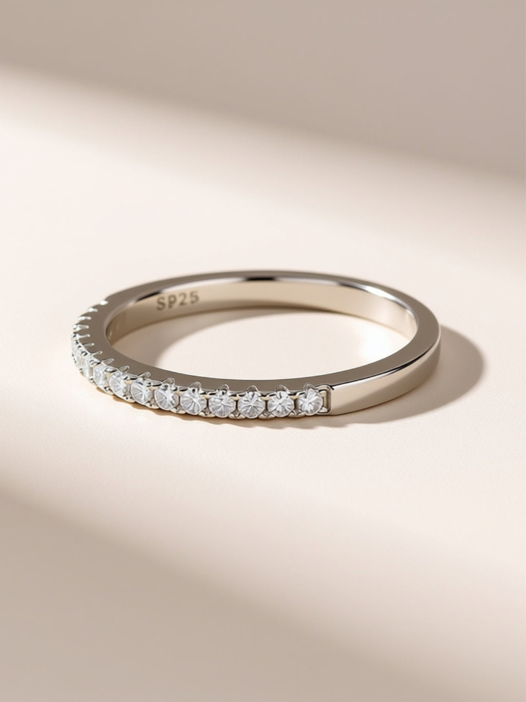 Dainty Micro‑Pavé Moissanite Band Ring
