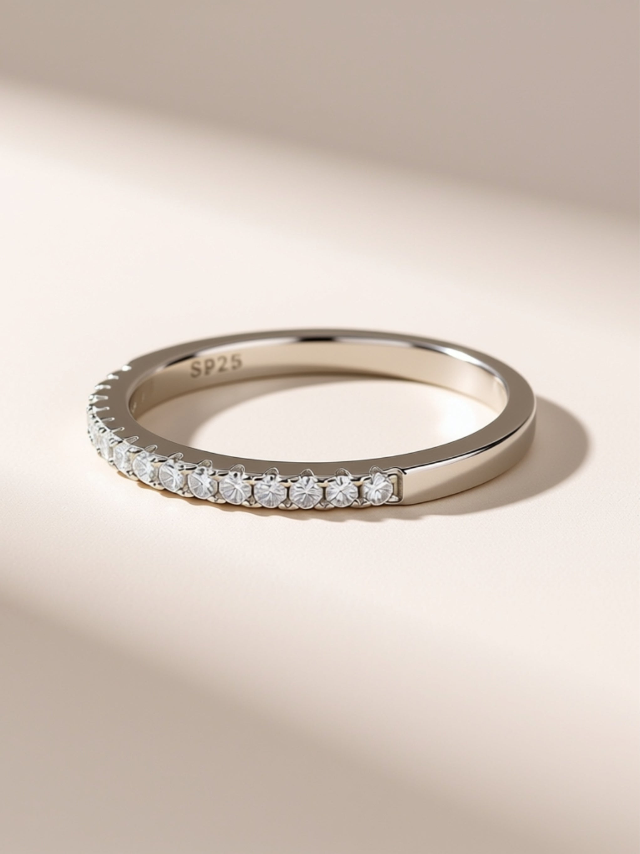 Dainty Micro‑Pavé Moissanite Band Ring