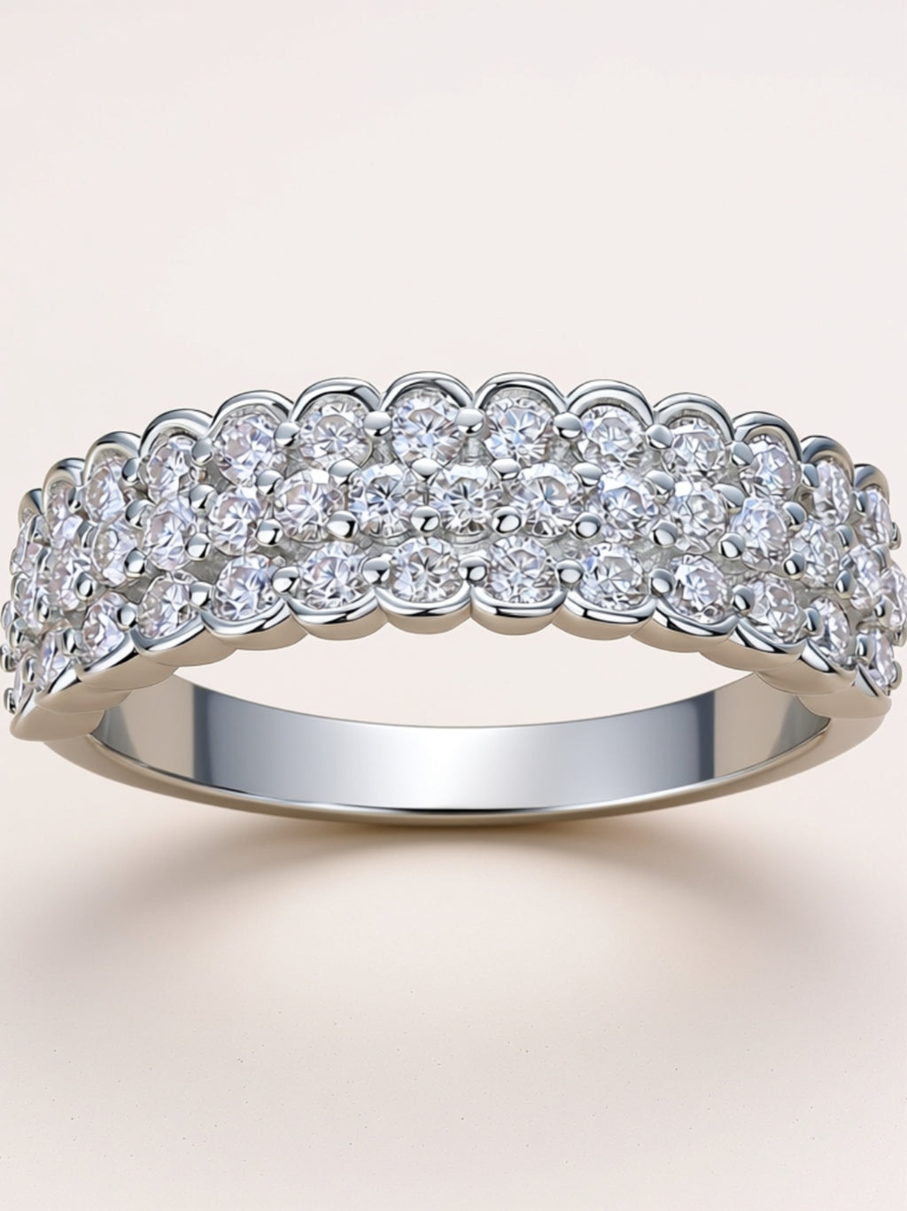 Triple Row Moissanite Band