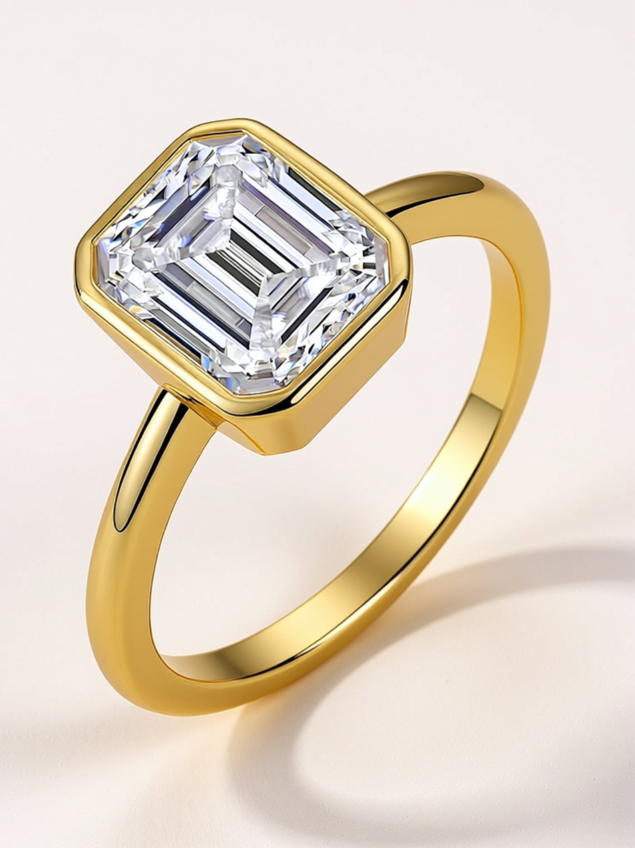 Octagonal Moissanite Gold Ring