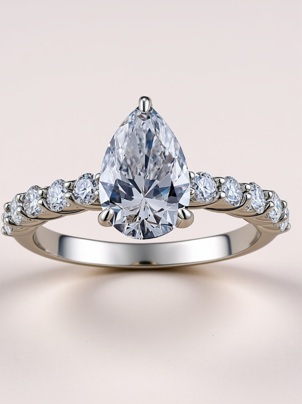 Pear‑Shaped Moissanite Engagement Ring