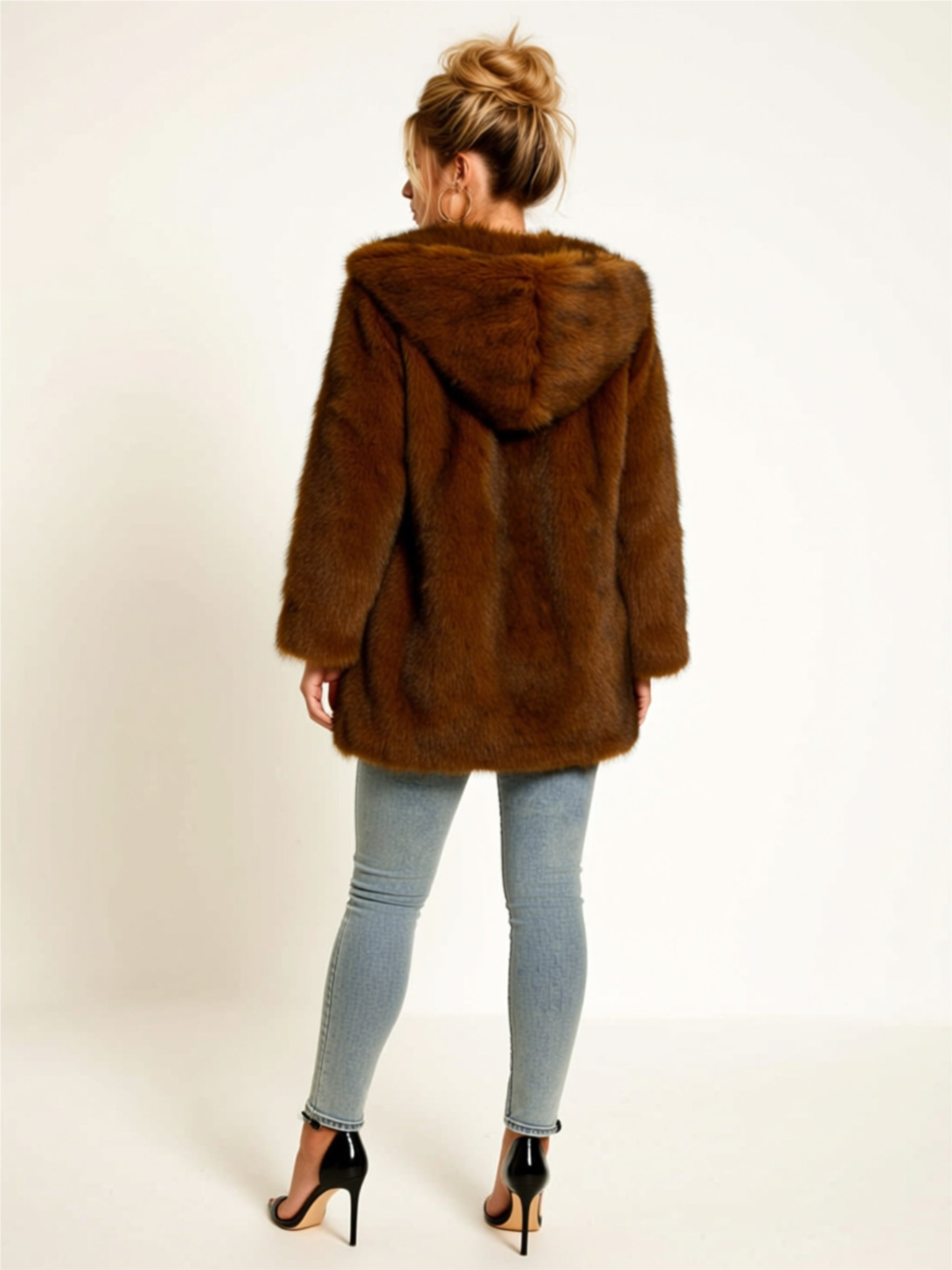 Faux Fur Hooded Coat
