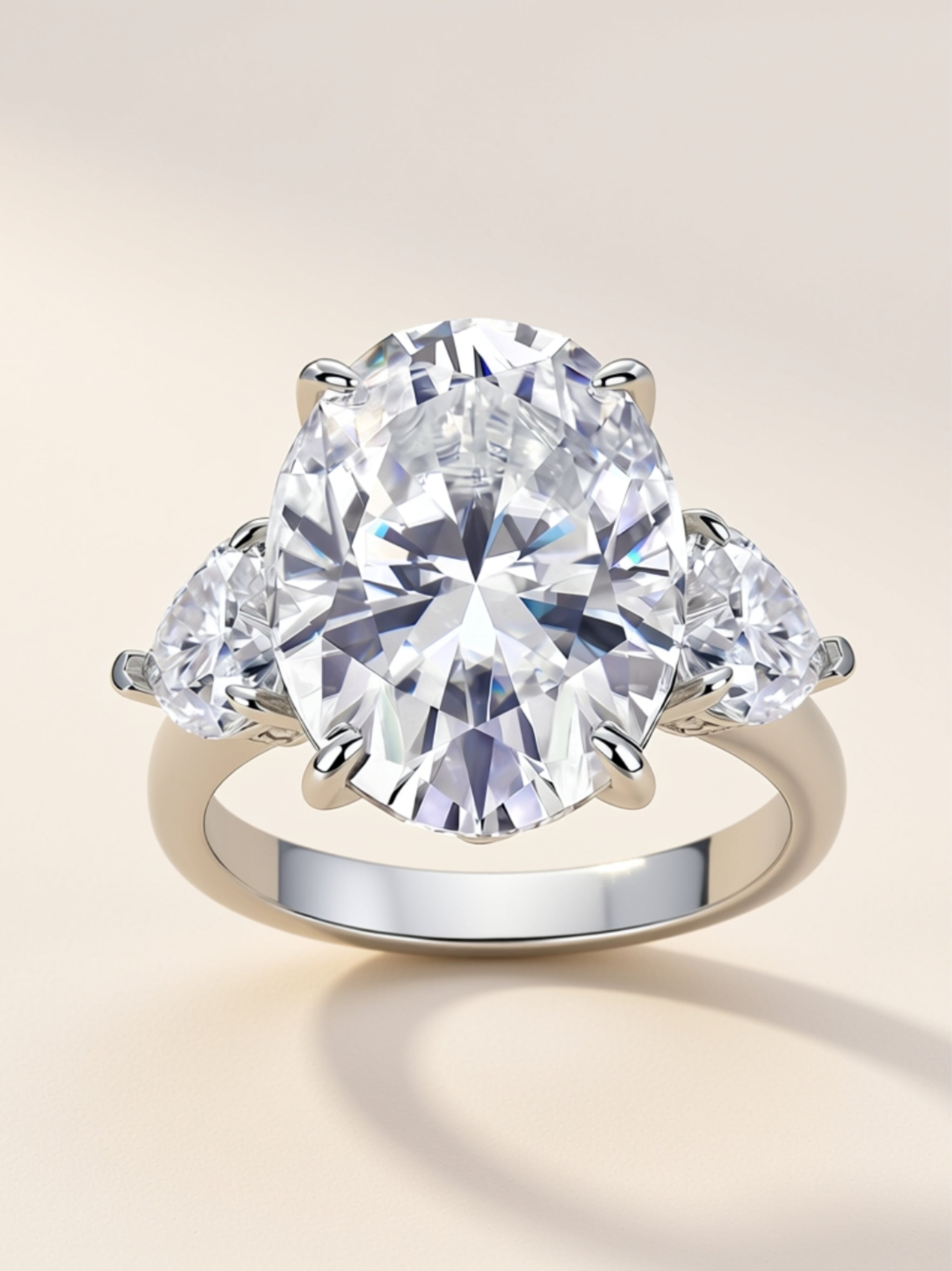 Egg‑Shaped Moissanite Ring
